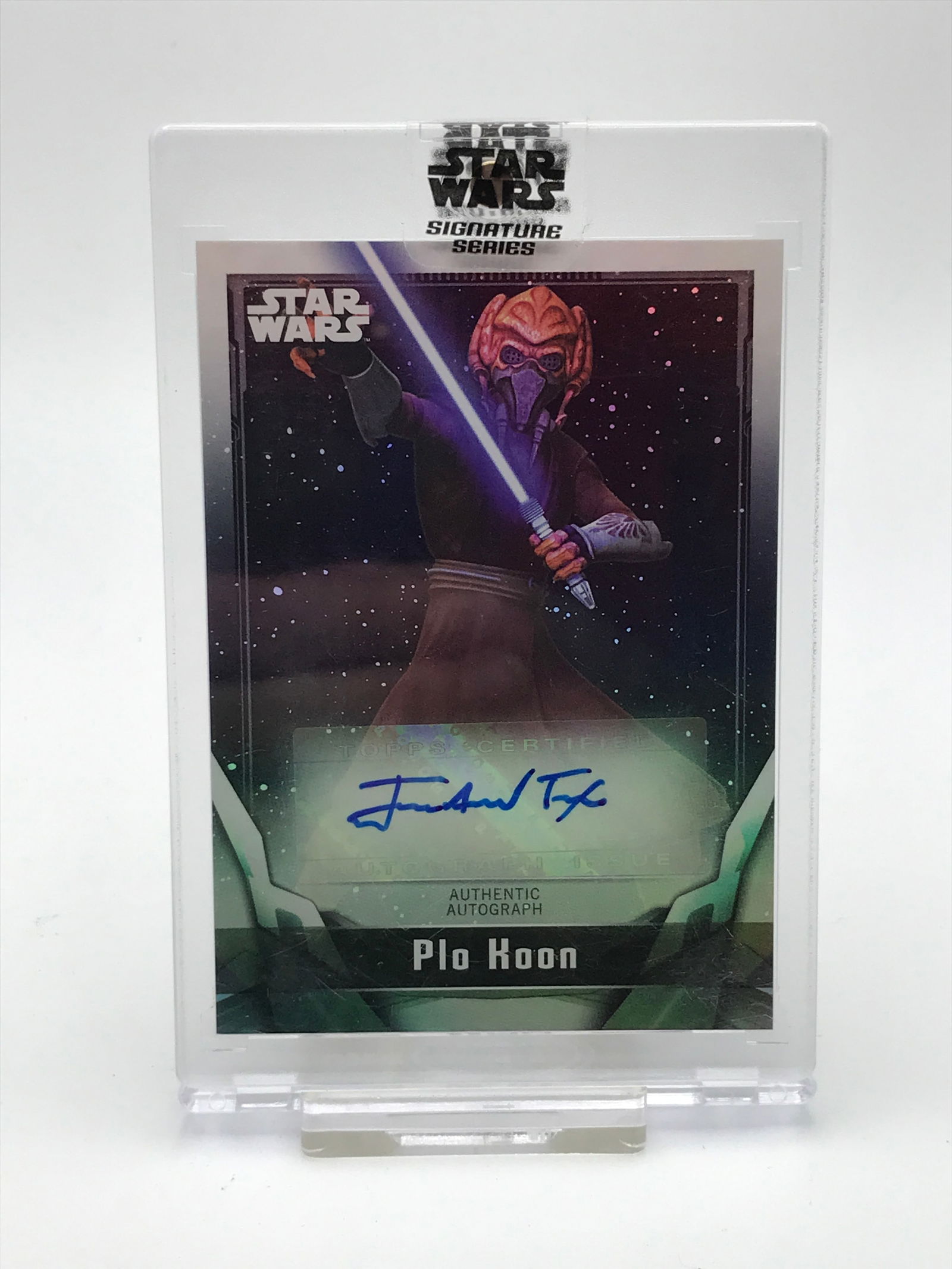 JAMES ARNOLD TAYLOR SIGNED PLO KOON STAR WARS TRADING CARD (1 of 2)