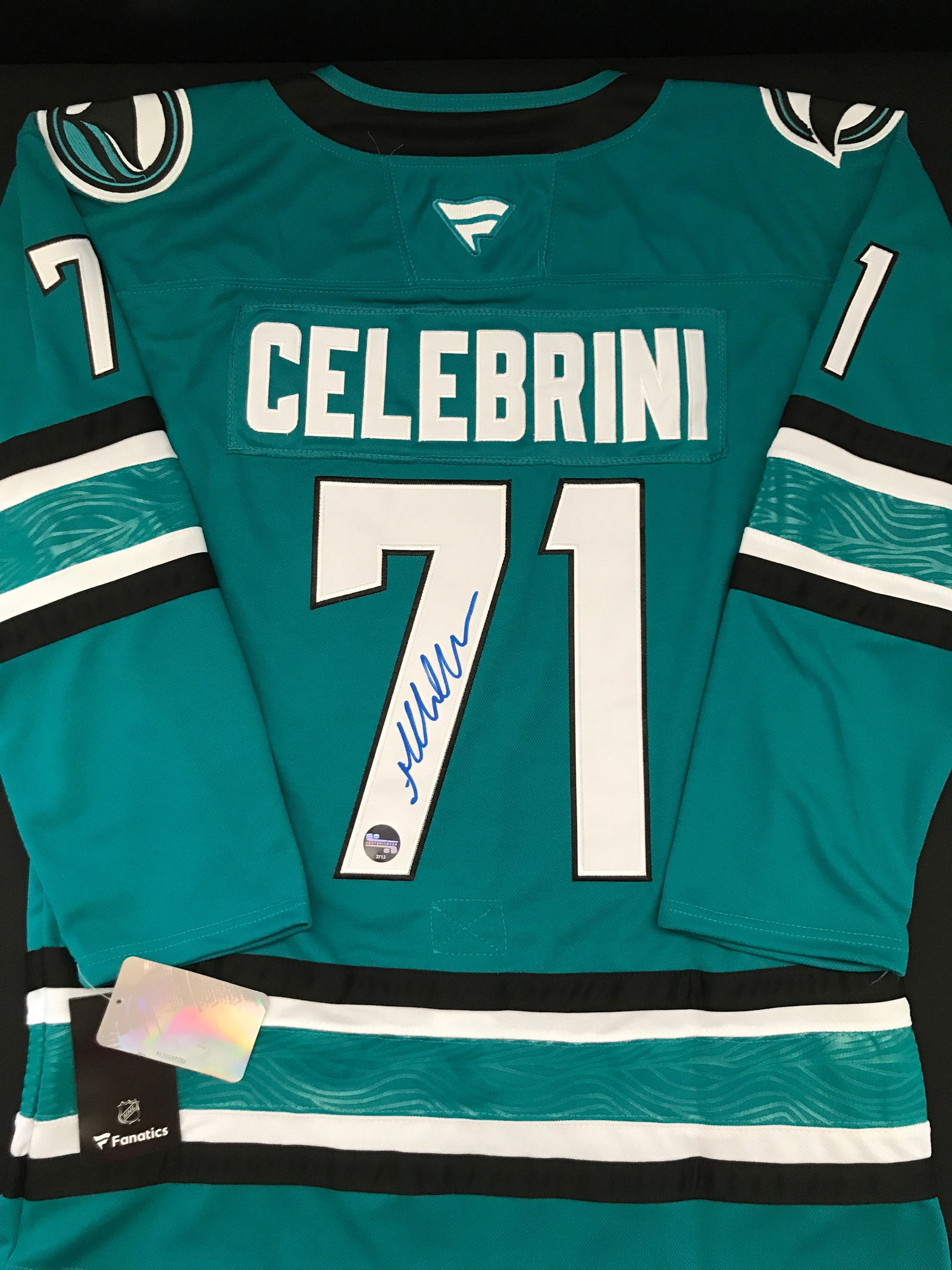 MAKLIN CELEBRINI SIGNED SAN JOSE SHARKS JERSEY - CENTER ICE COA (1 of 3)