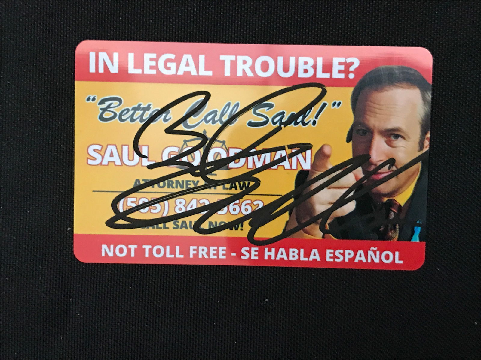 BOB ODENKIRK SIGNED BETTER CALL SAUL BUSINESS CARD (KB COA) (1 of 2)