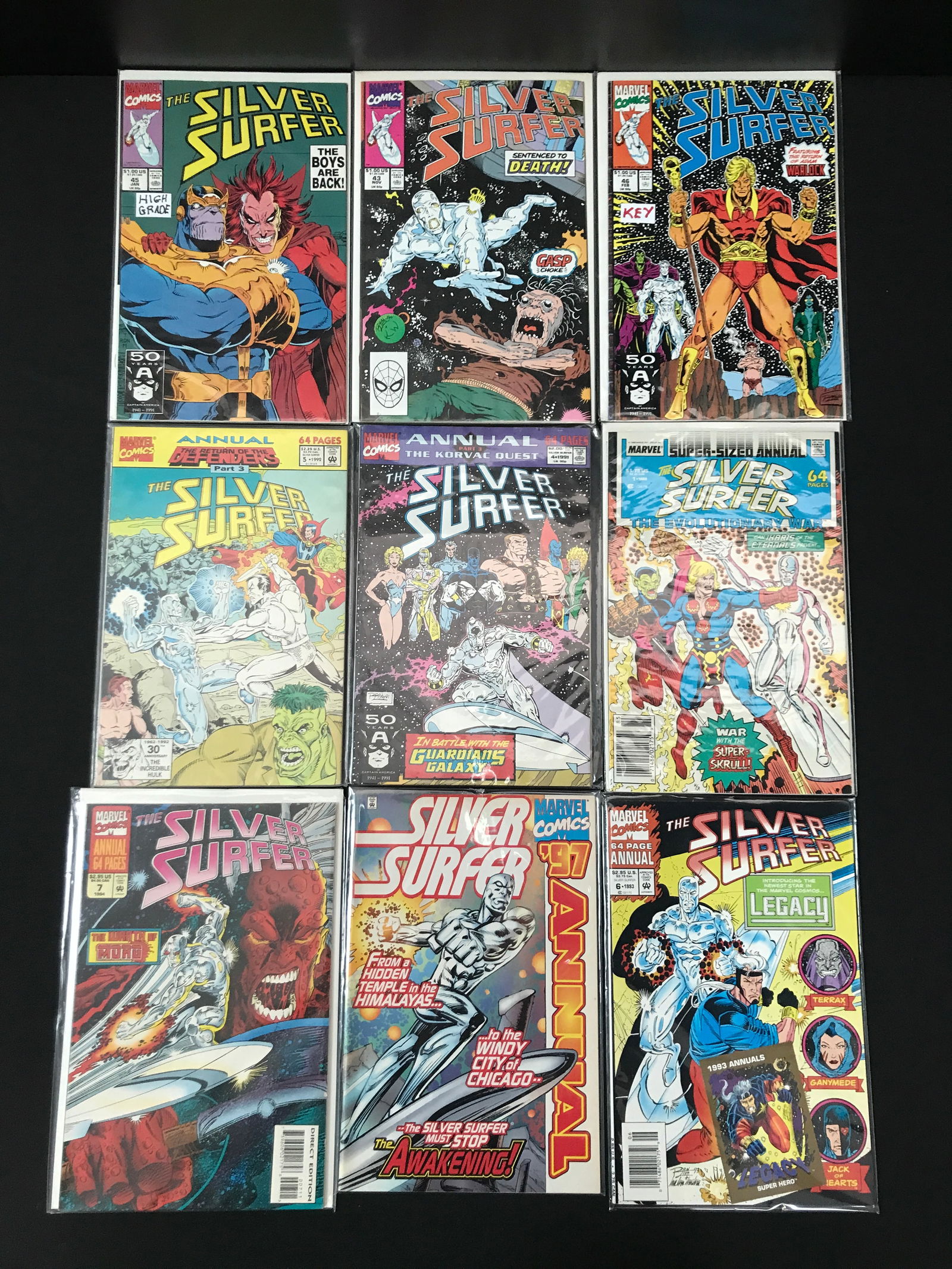 LOT OF 9 SILVER SURFER COMICS (MARVEL COMICS) (1 of 1)