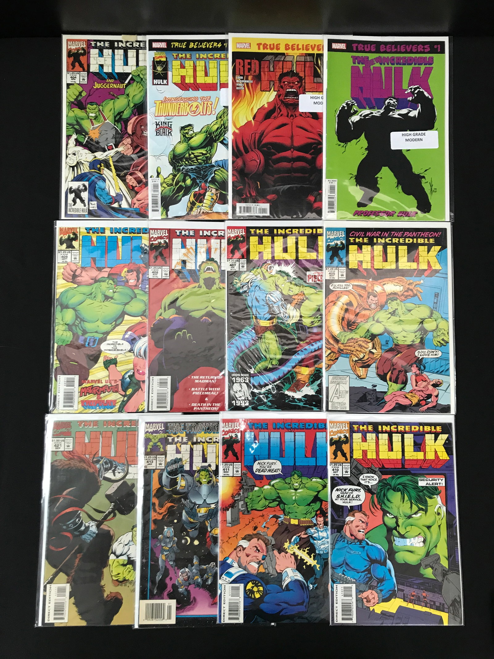LOT OF 12 THE INCEDIBLE HULK COMICS (MARVEL COMICS): Prices are in Canadian dollars