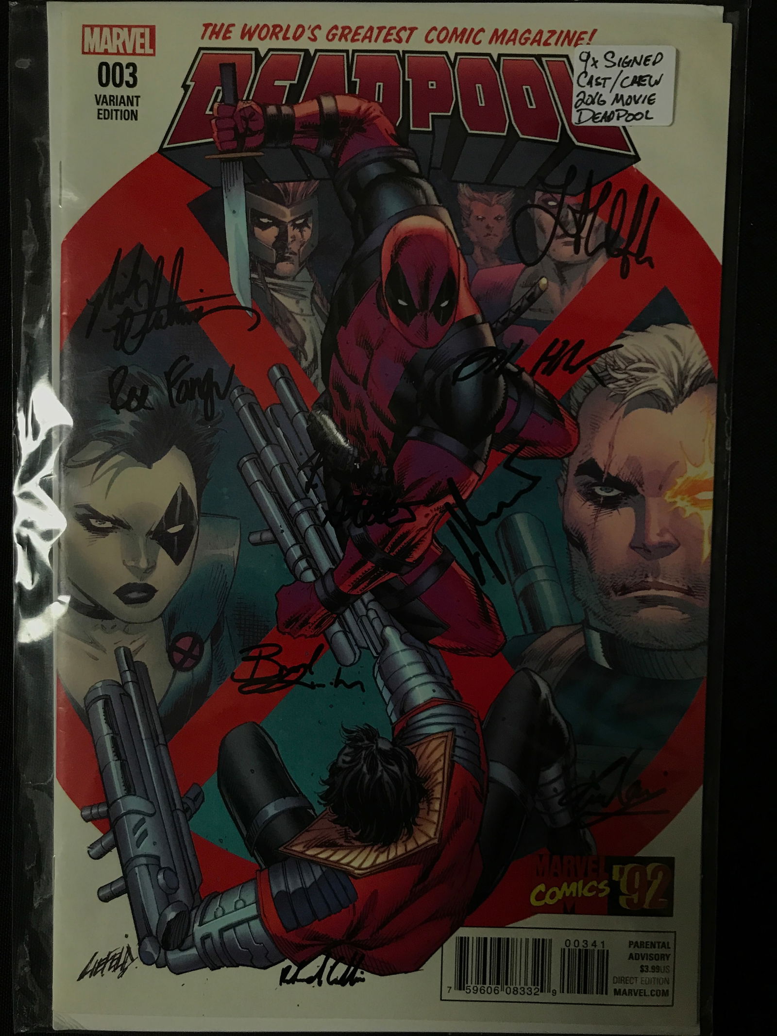 9 X SIGNED CAST AND CREW 2016 MOVIE DADPOOL COMIC (1 of 1)