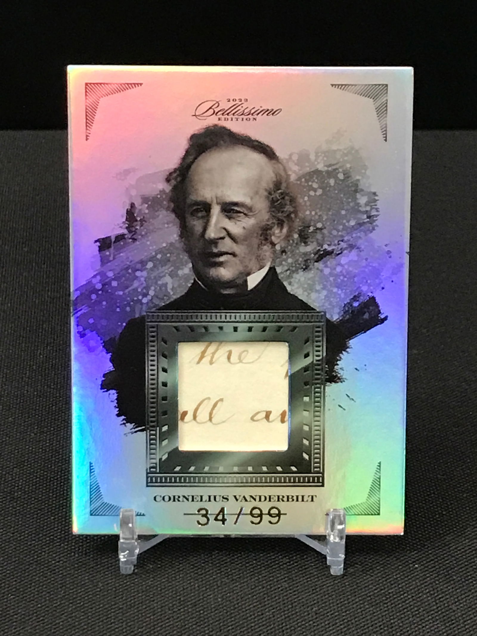 CORNELIUS VANDERBILT KEEPSAKE EDITION TRADING CARD WITH ORIGINAL WRITTEN WORDS 34/99 (1 of 2)