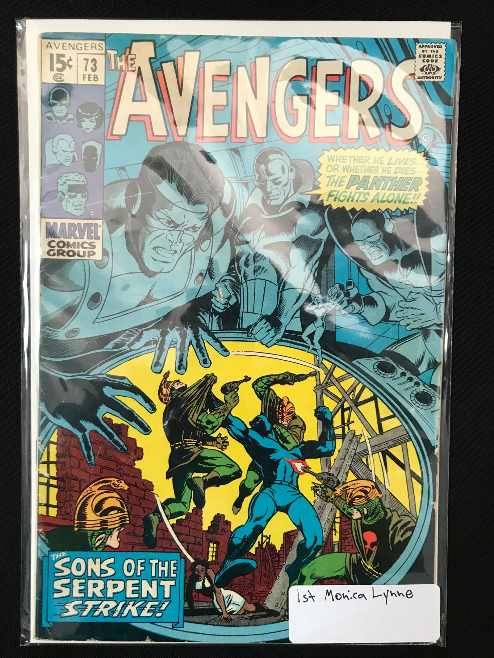 THE AVENGERS #73 1ST APPEARANCE OF MONICA LYNNE - MARVEL COMICS (1 of 1)