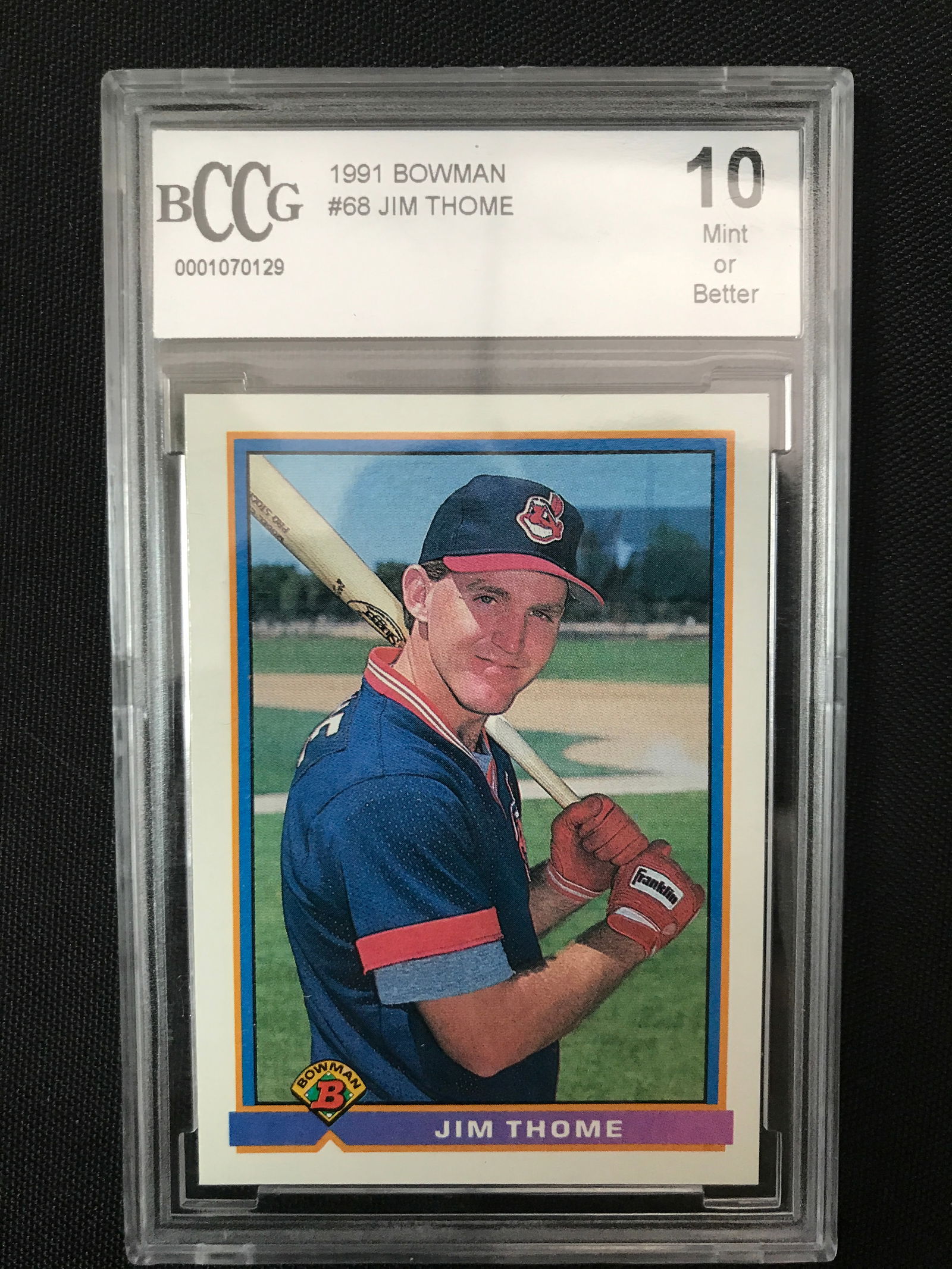 1991 BOWMAN JIM THOME TRADING CARD - BCCG GRADE 10 (1 of 1)