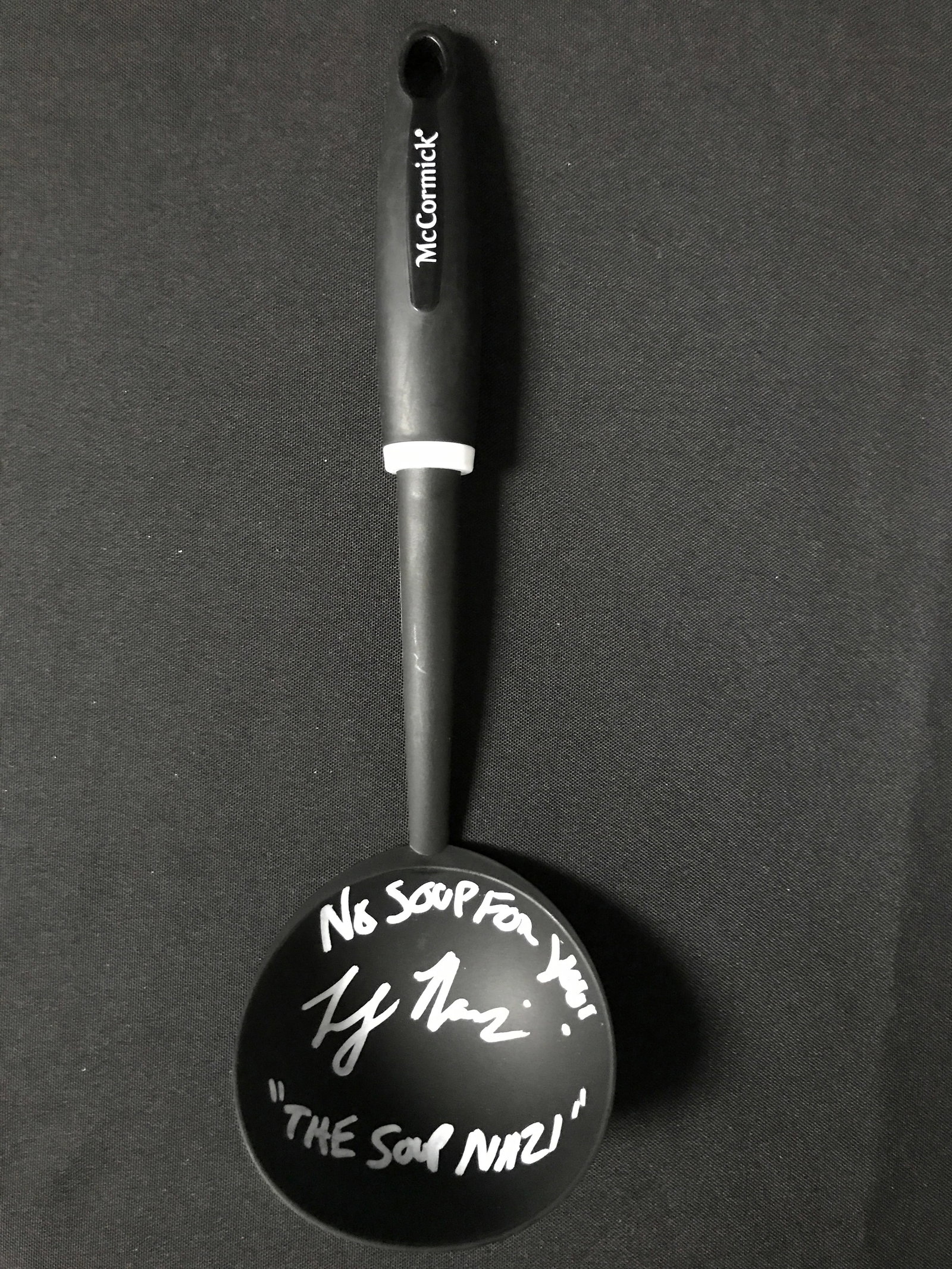 LARRY THOMAS SIGNED 'THE SOUP NAZI' SPOON WITH COA: Prices are in Canadian dollars