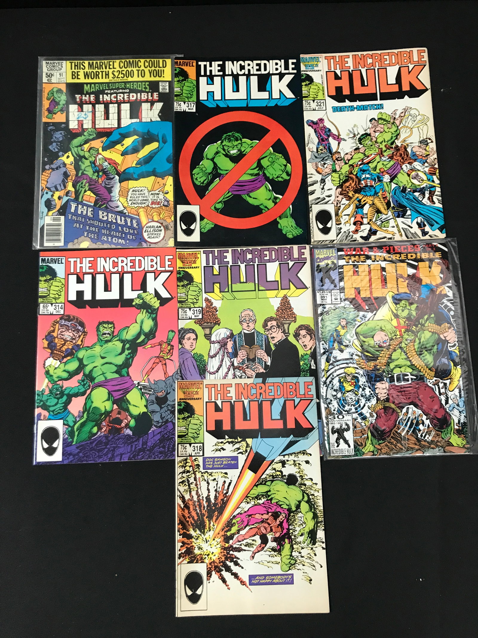 LOT OF 7 INCREDIBLE HULK COMICS (MARVEL COMICS): Prices are in Canadian dollars