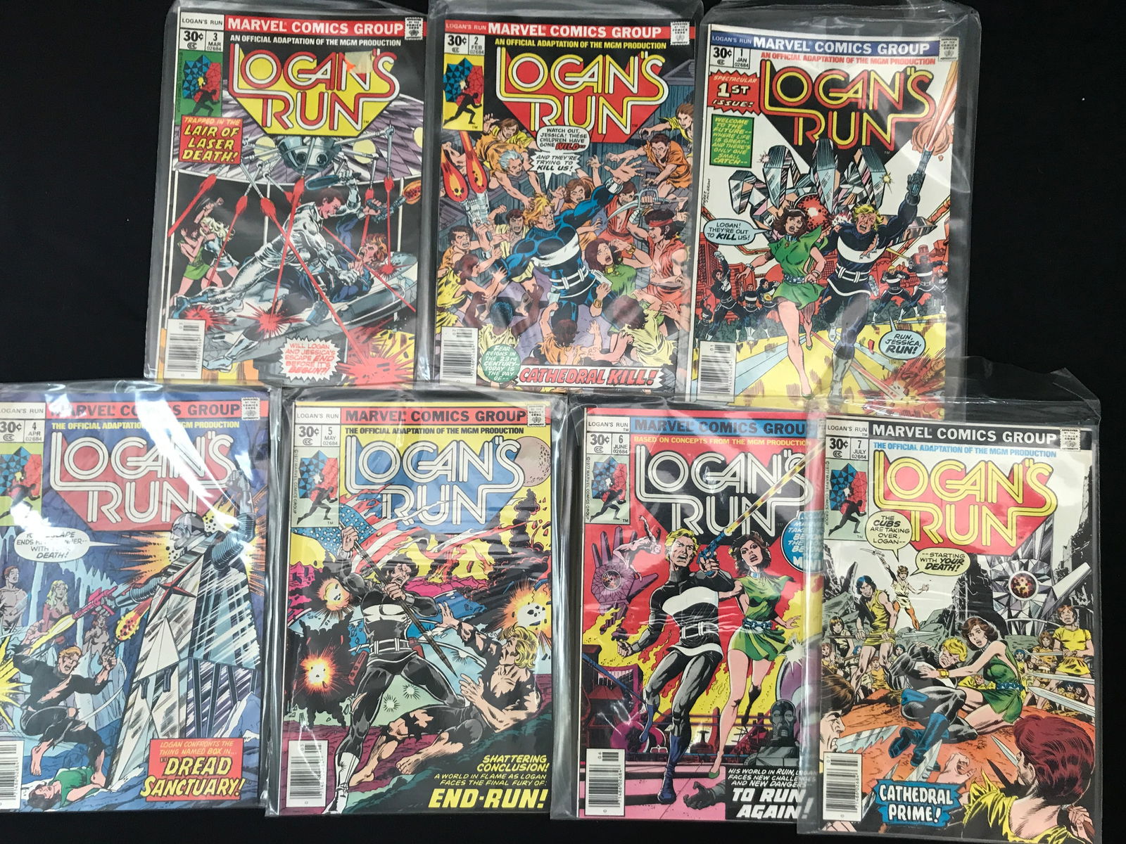 LOT OF 7 LOGANS RUN COMICS (MARVEL COMICS) (1 of 1)