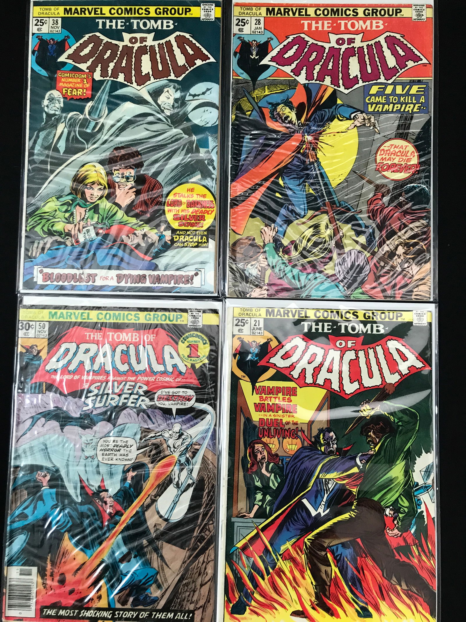 LOT OF 4 DRACULA COMICS (MARVEL COMICS) (1 of 1)