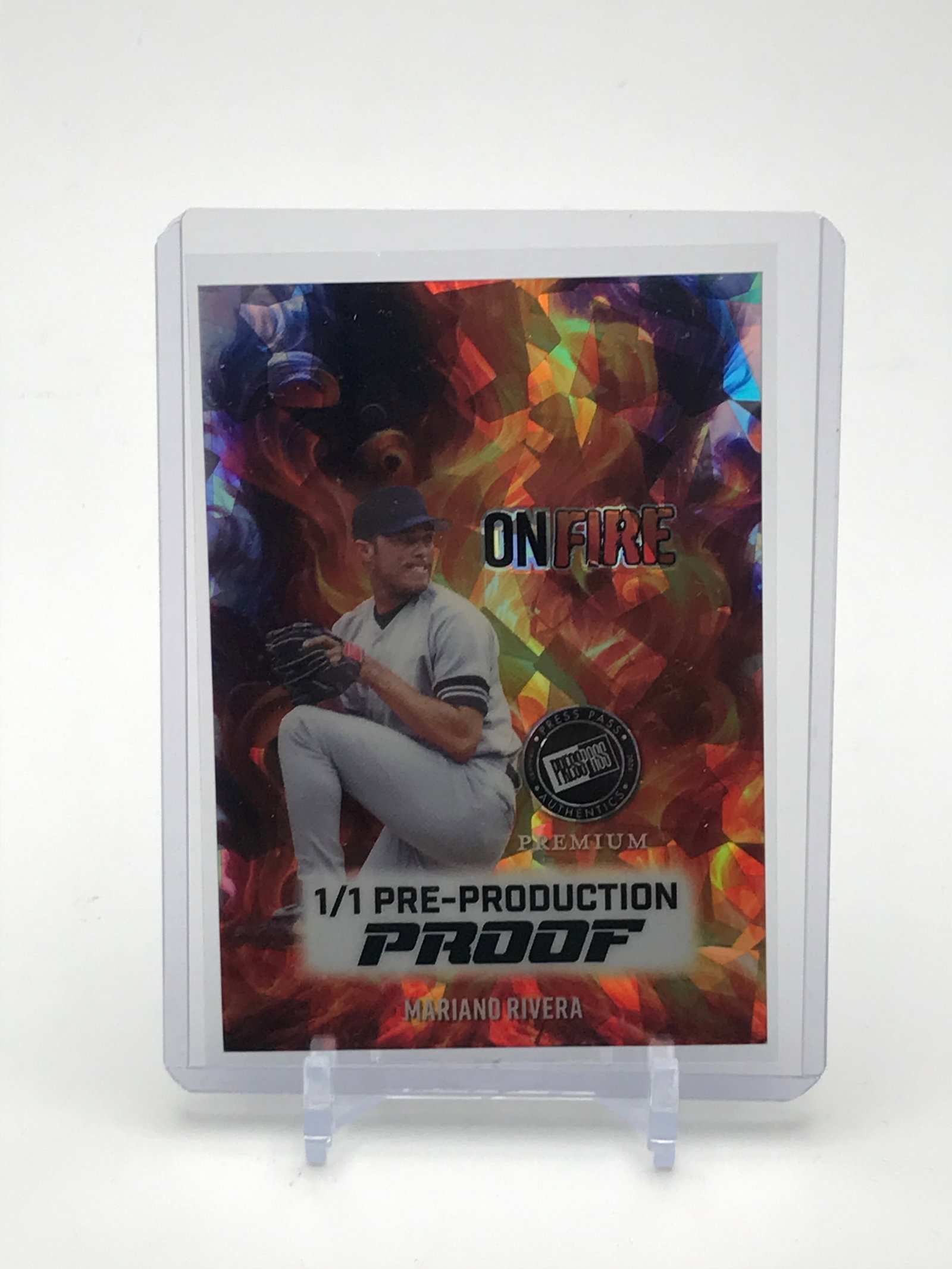 MARIONO RIVERA PRESS PASS COLLECTIBLES ON FIRE 1/1 PRE PRODUCTION PROOF: Prices are in Canadian dollars
