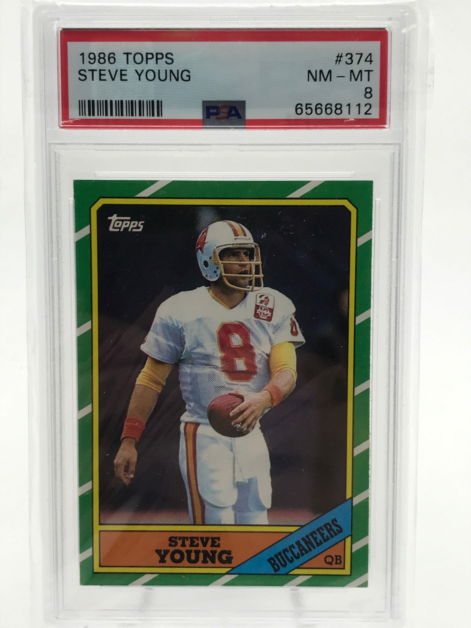 1986 TOPPS NO.374 STEVE YOUNG PSA GRADED 8 (1 of 1)