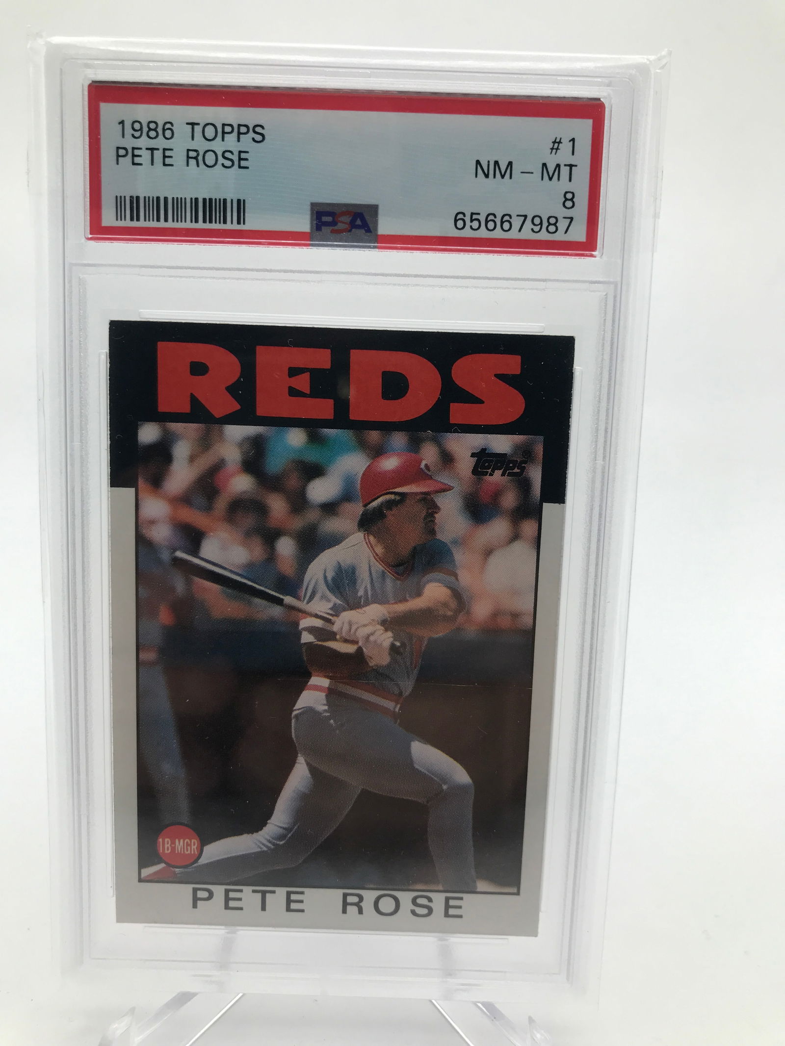 1986 TOPPS NO.1 PETE ROSE PSA GRADED 8 (1 of 1)