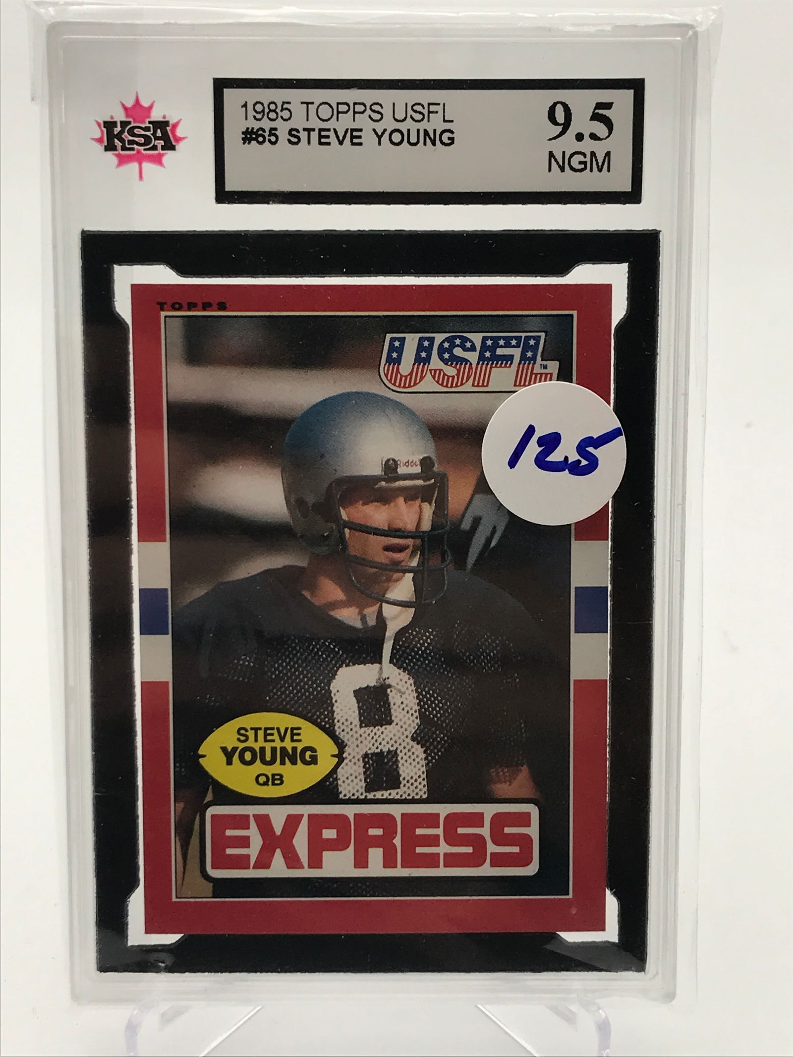 1985 TOPPS USFL STEVE YOUNG TRADING CARD - KSA GRADE 9.5 (1 of 2)