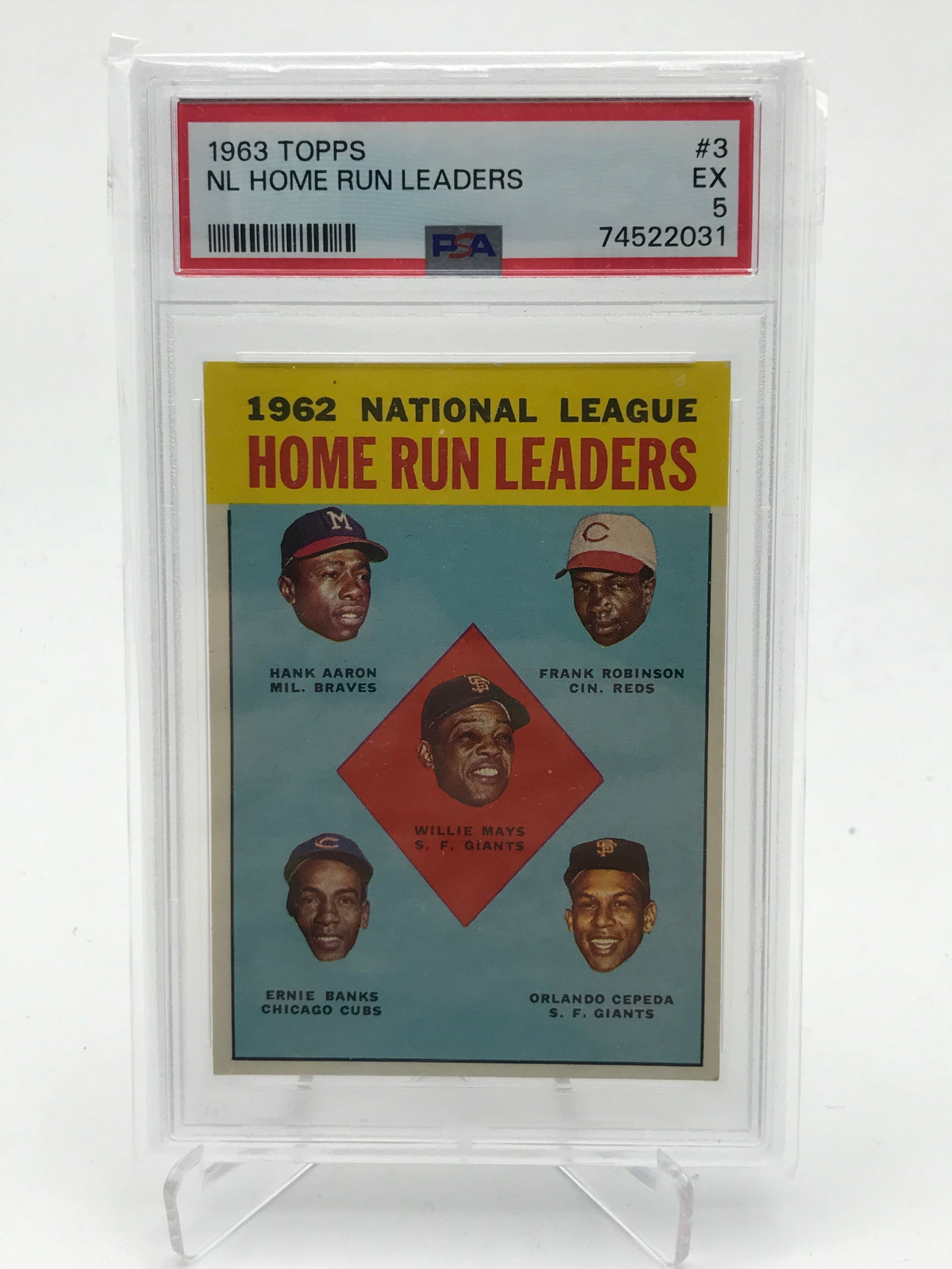 1963 TOPPS NL HOME RUN LEADERS - PSA GRADE 5 (1 of 1)