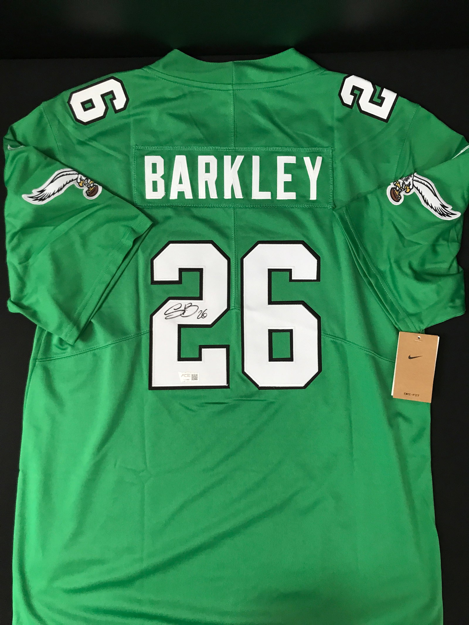 SAQUON BARKLEY SIGNED PHILADELPHIA EAGLES JERSEY - ACE COA (1 of 3)