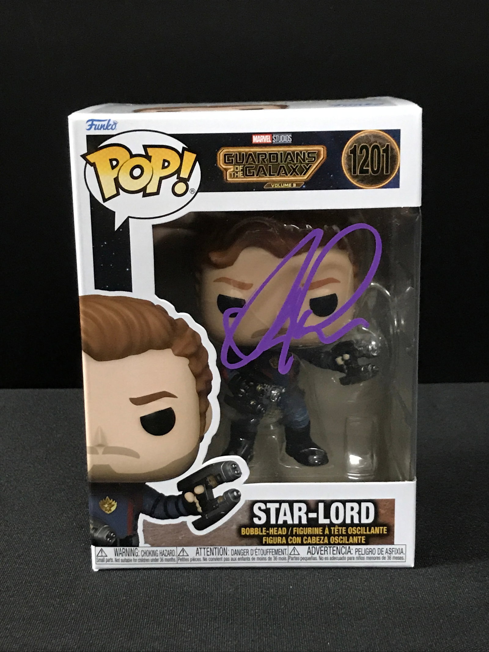 CHRIS PRATT SIGNED STAR LORD FUNKO POP - KB COA: Prices are in Canadian dollars