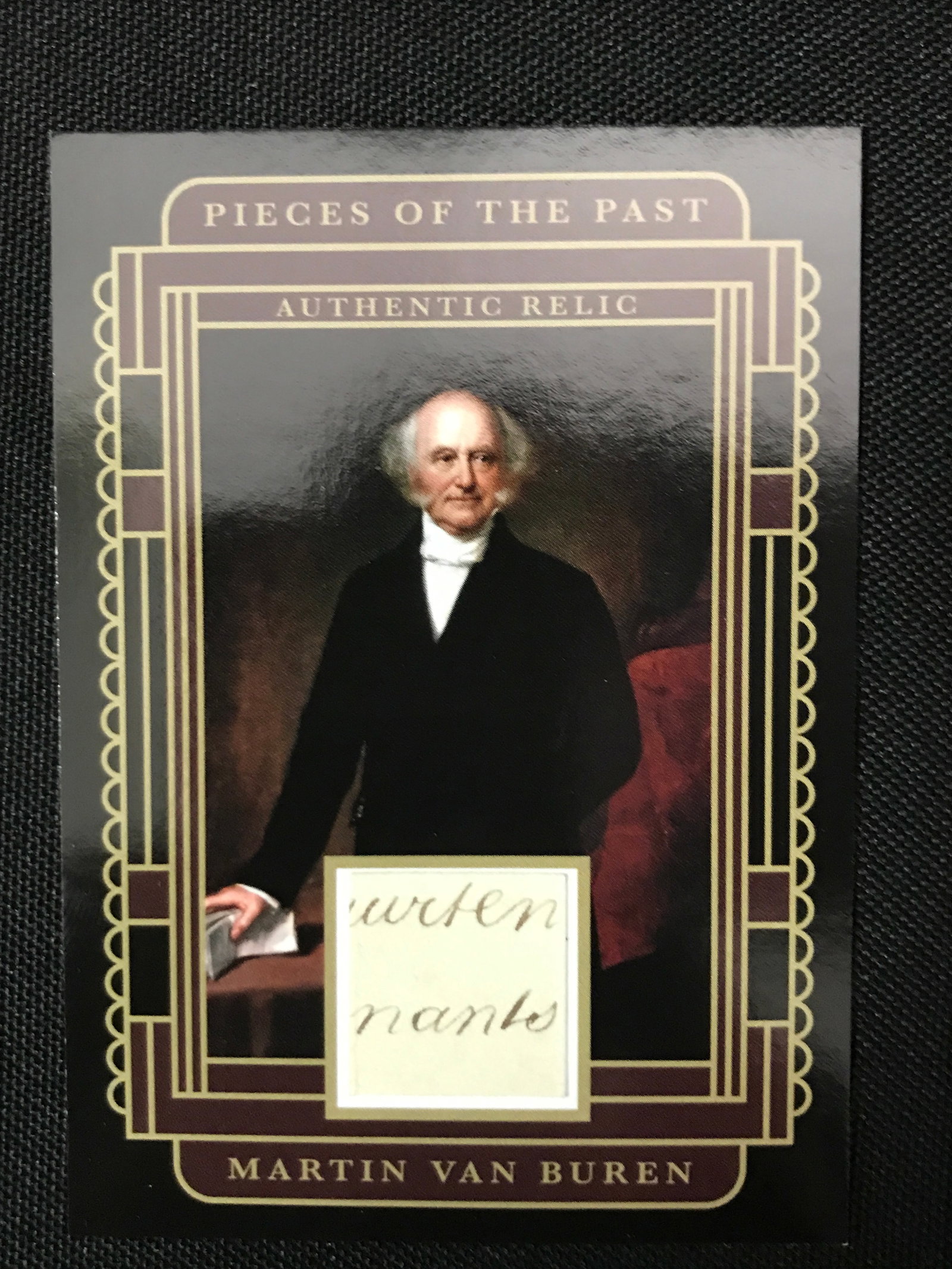 MARTIN VAN BUREN PIECES OF THE PAST TRADING CARD - INCLUDES REAL WRITTEN WORDS!: Prices are in Canadian dollars