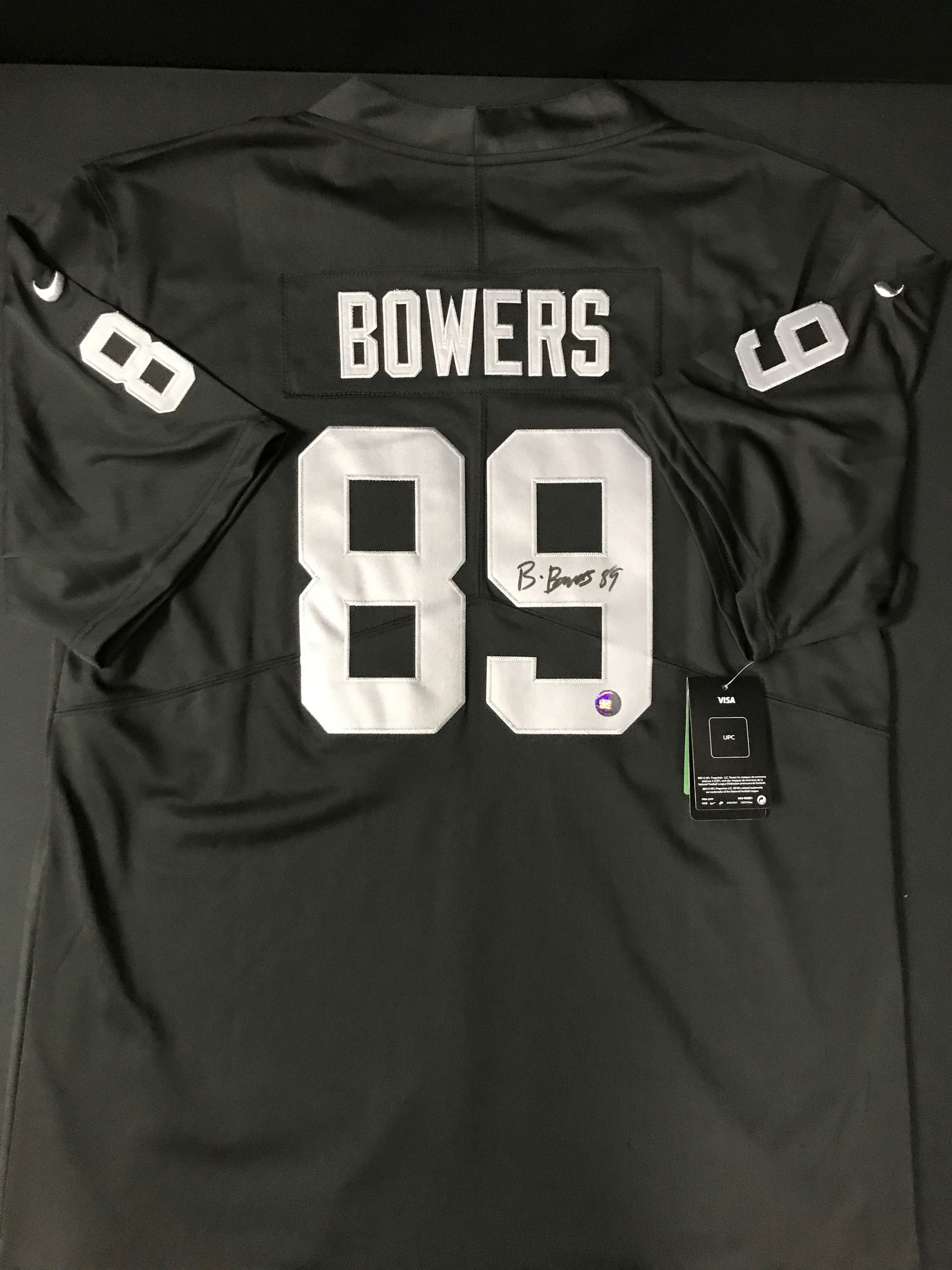 BROCK BOWERS SIGNED LAS VEGAS RAIDERS JERSEY - KB COA (1 of 3)