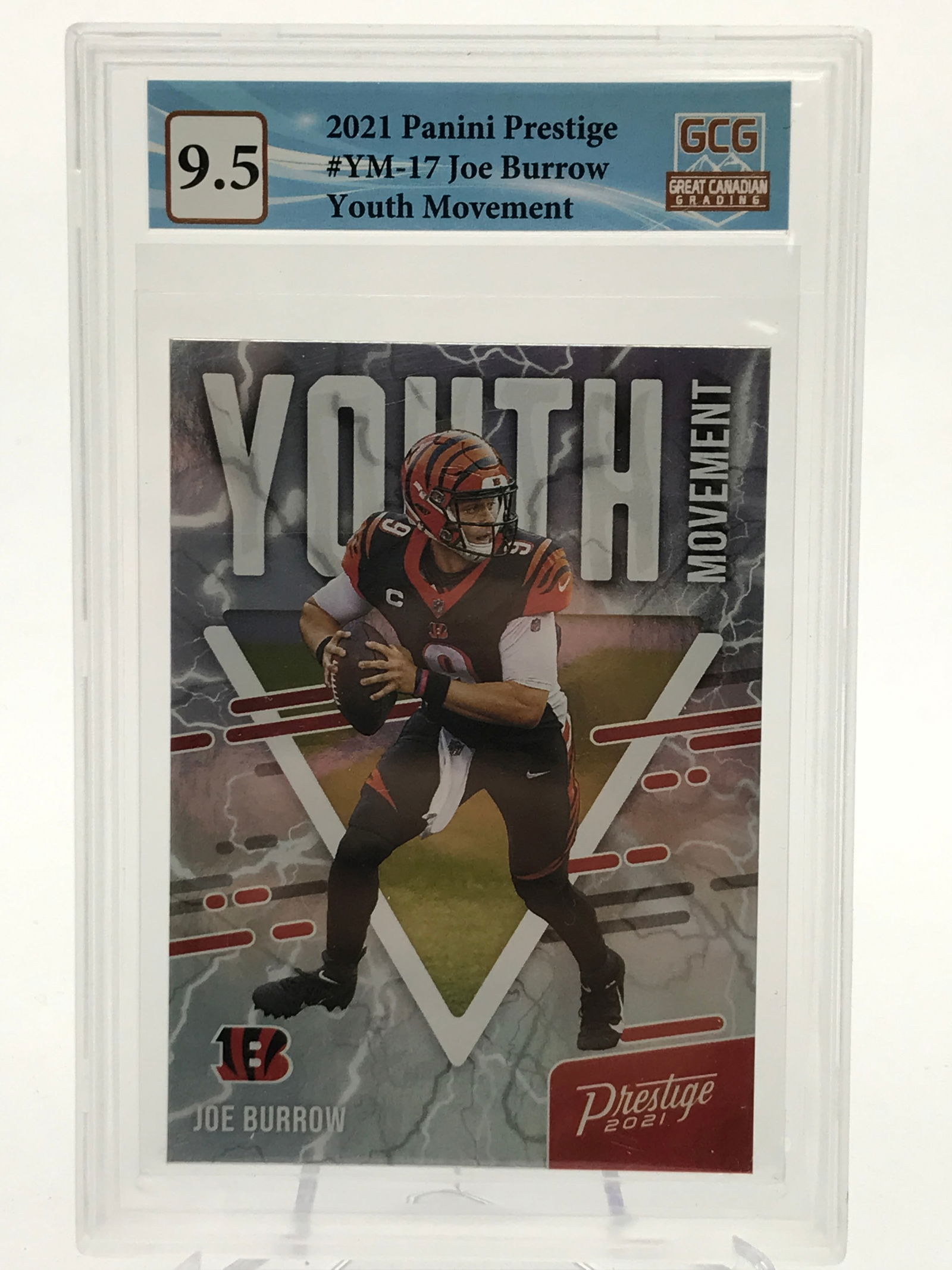 2021 PANININ PRESTIGE JOE BURROW -YOUTH MOVEMENT TRADING CARD - GCG 9.5 (1 of 2)