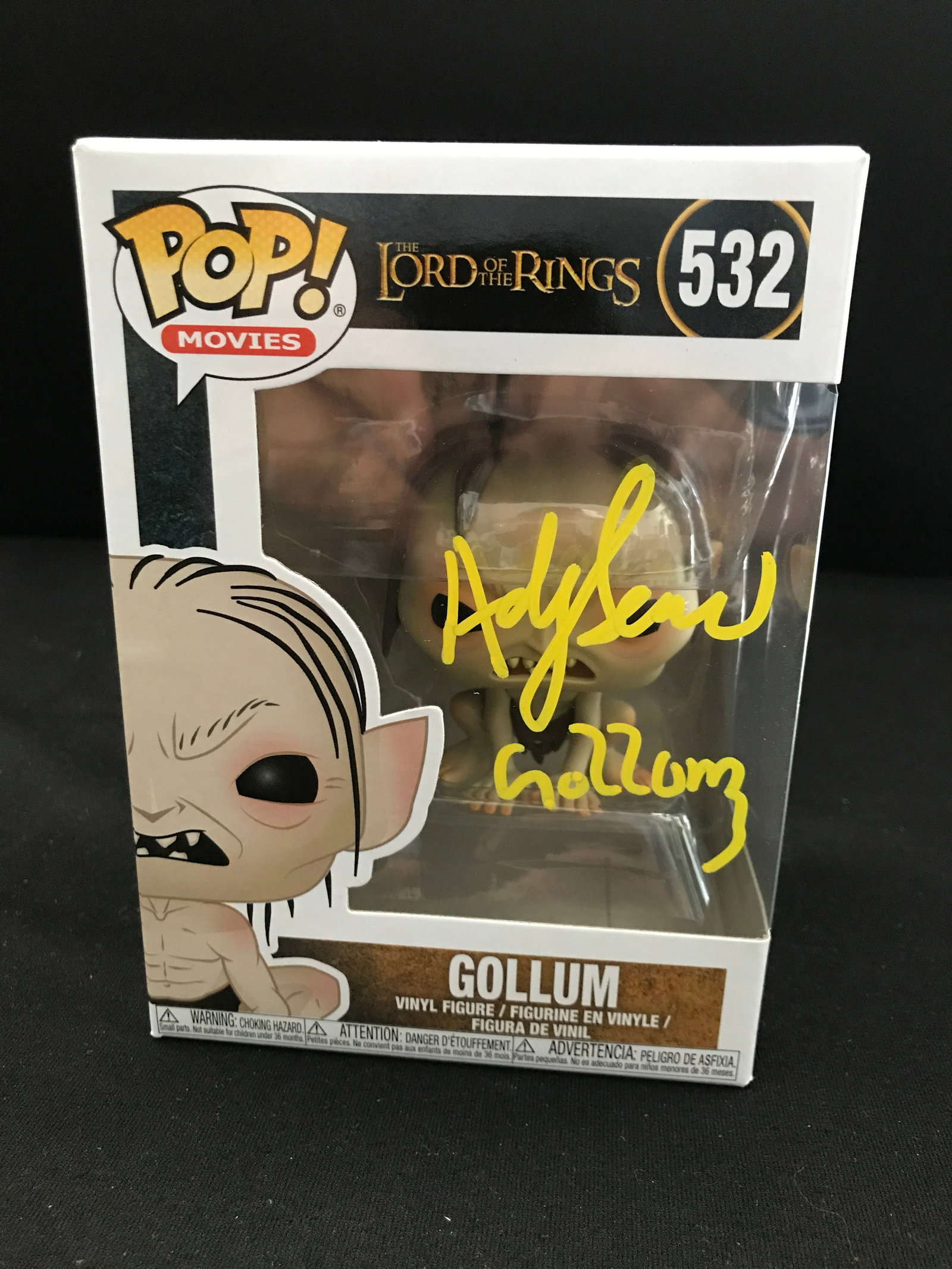 ANDY SERKIS SIGNED GOLLUM FUNKO POP - WWOC COA: Prices are in Canadian dollars