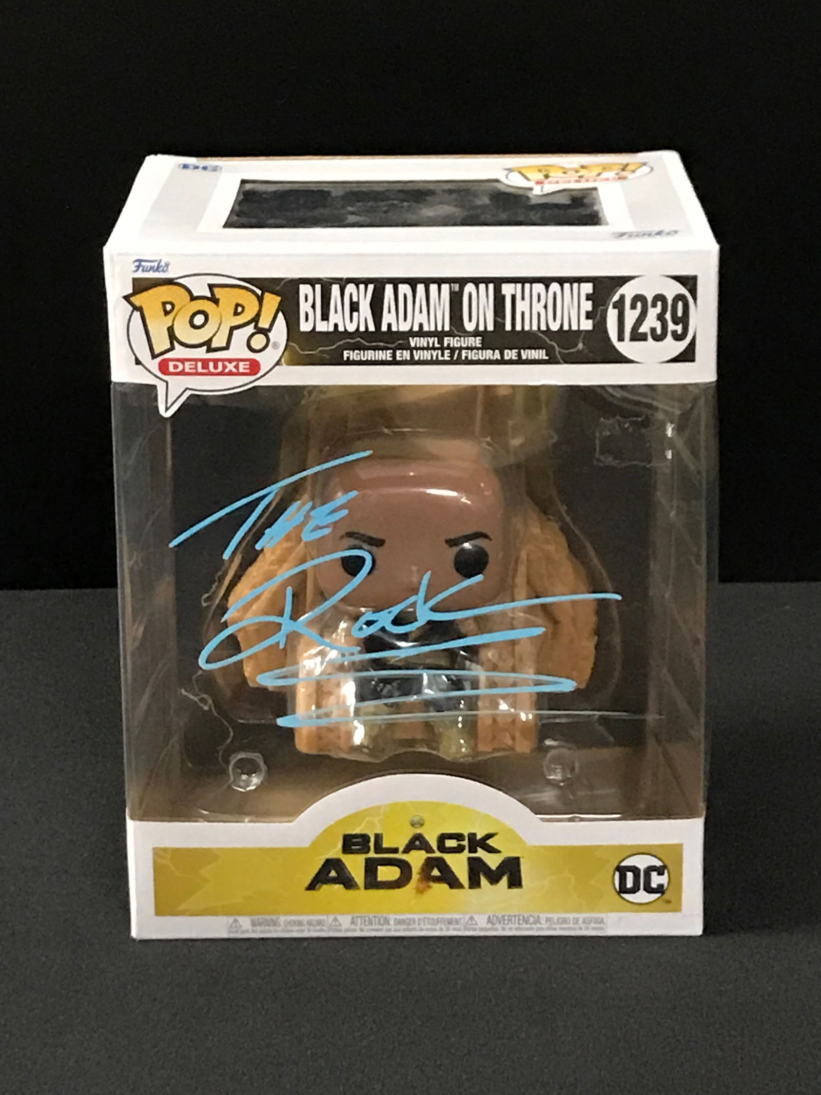 THE ROCK SIGNED BLACK ADAM LARGE FUNKO POP - KB COA (1 of 2)