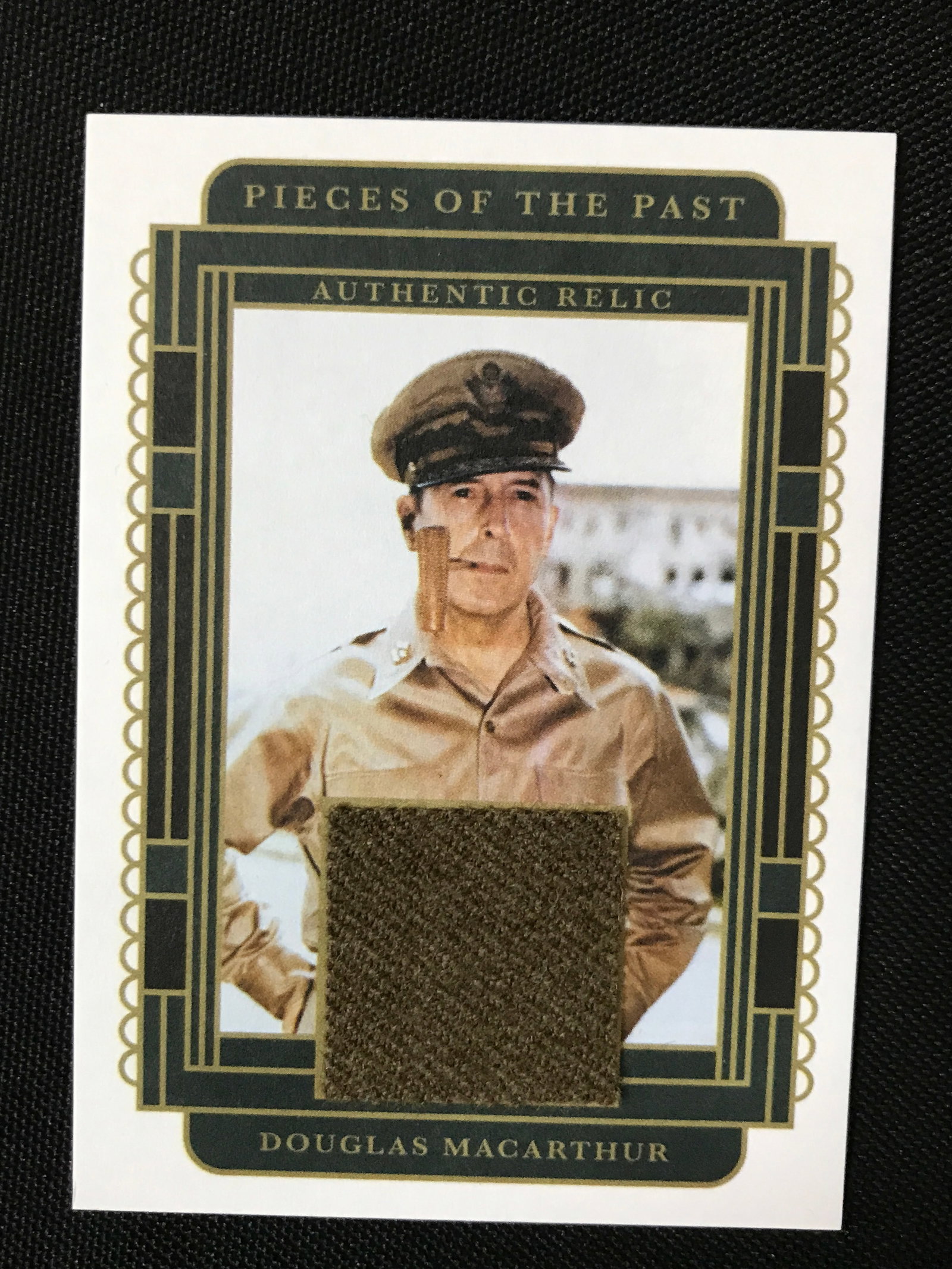 PIECES OF THE PAST - DOUGLAS MACARTHUR RELIC PATCH CARD: Prices are in Canadian dollars