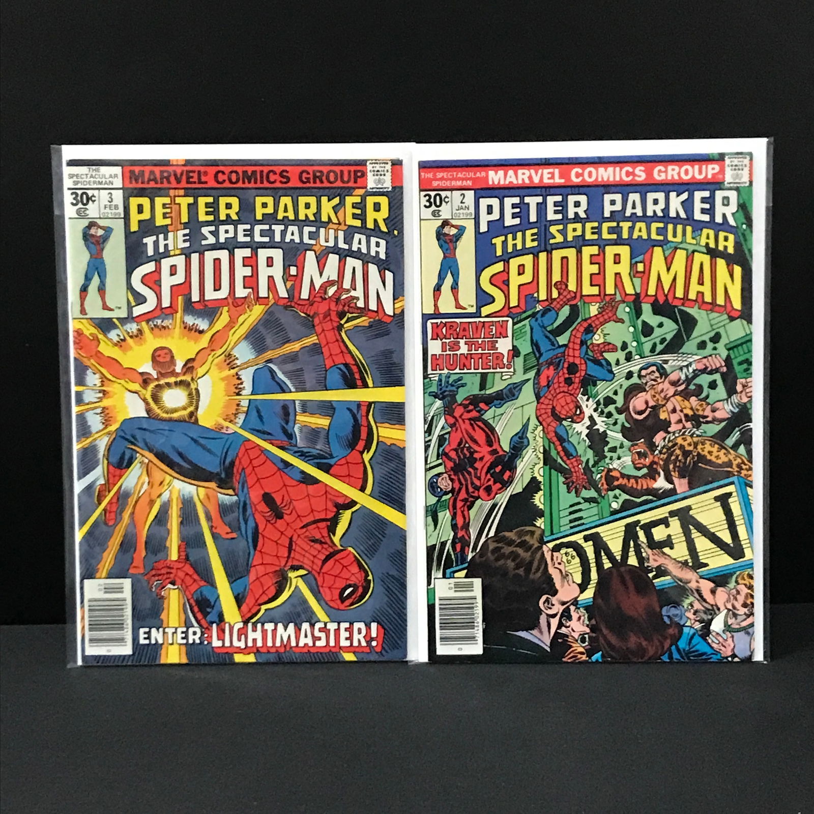 LOT OF 2 PETER PARKER THE SPECTACULAR SPIDERMNA COMICS (MARVEL COMICS): Prices are in Canadian dollars
