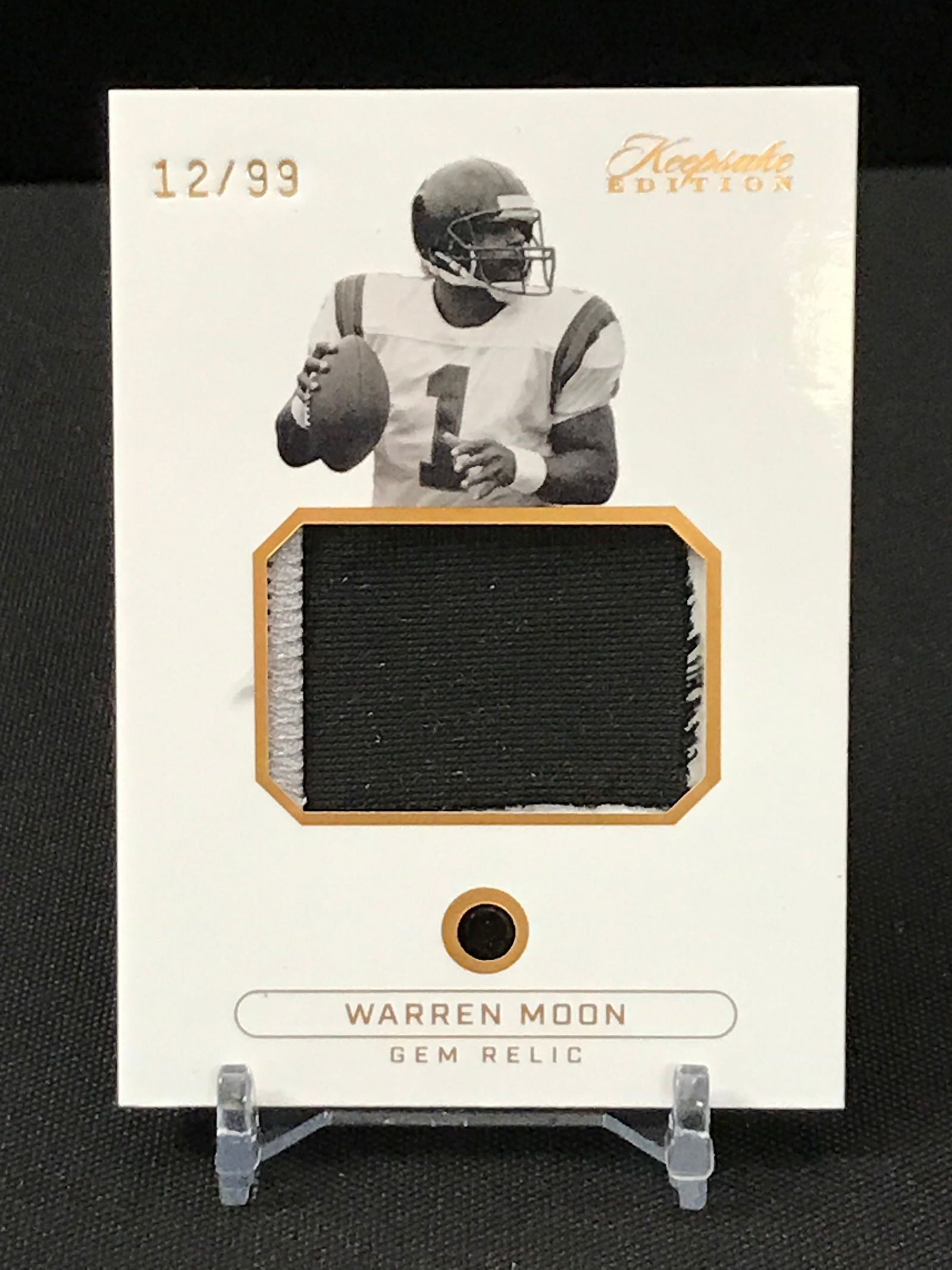 WARREN MOON GEM RELIC PATCH TRADING CARD 12/99 (1 of 2)