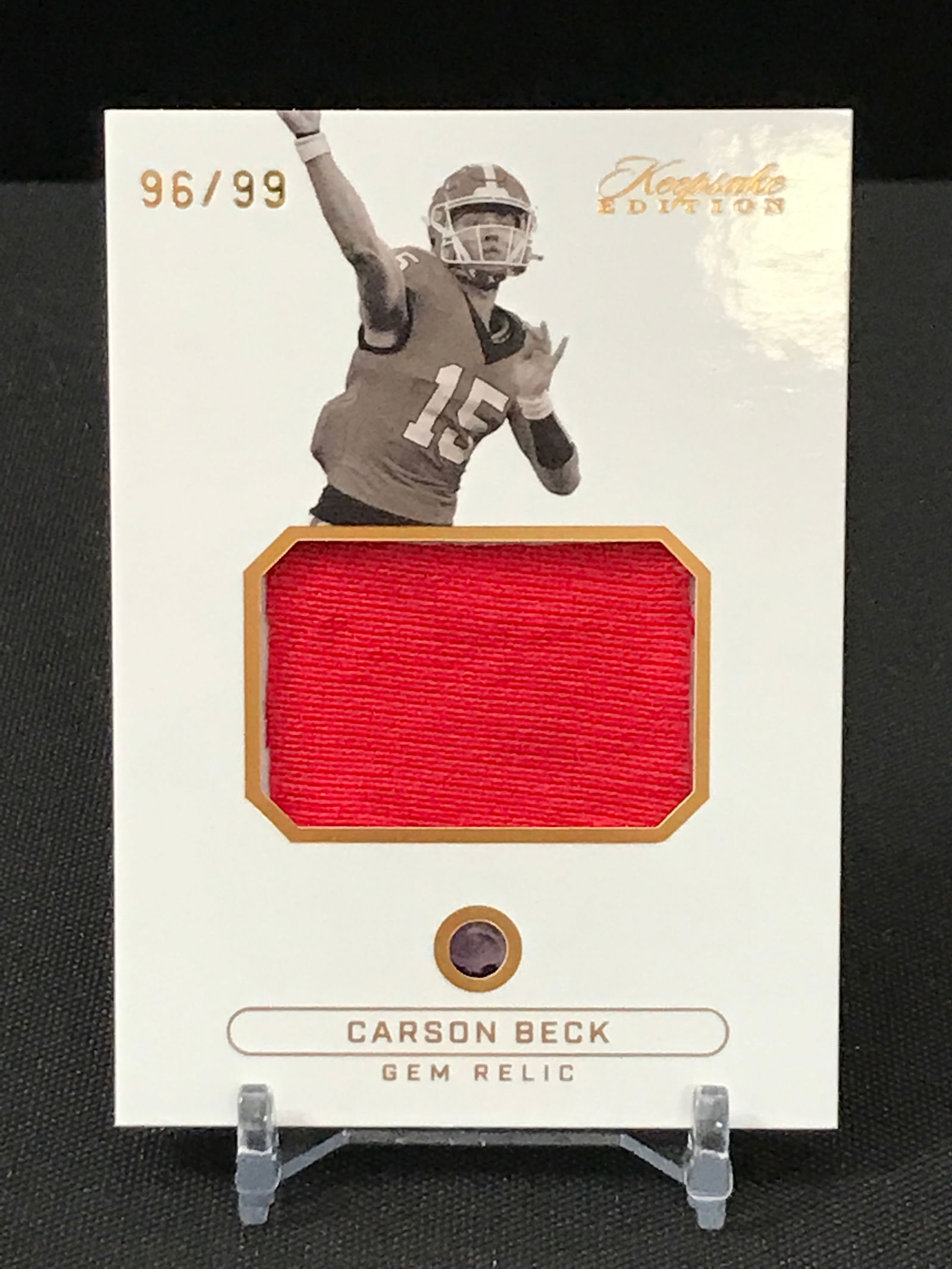 CARSON BECK GEM RELIC PATCH TRADING CARD 96/99 (1 of 2)
