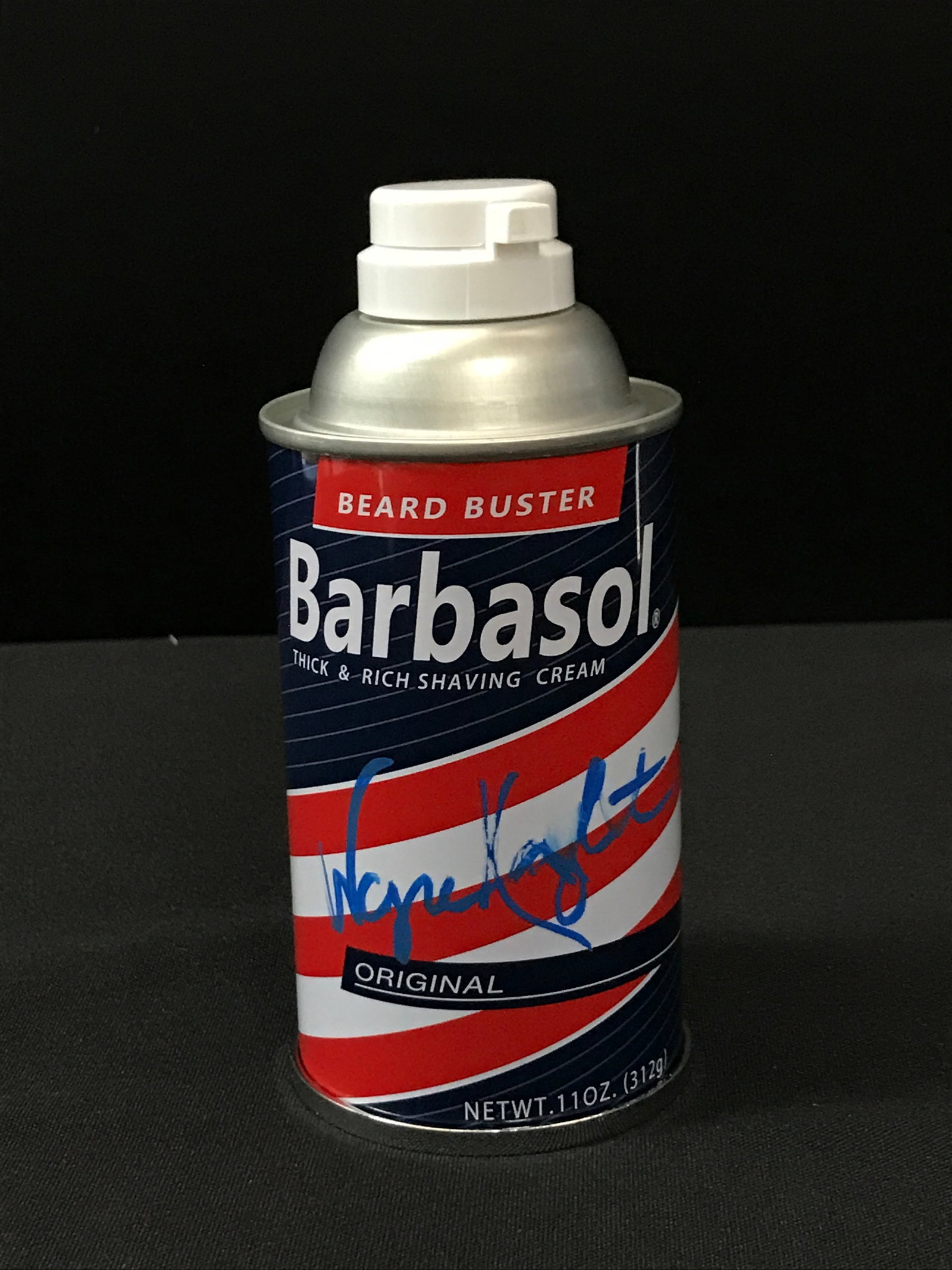 WAYNE KNIGHT SIGNED BARBASOL DINSAUR DNA CONTANER WITH COA: Prices are in Canadian dollars