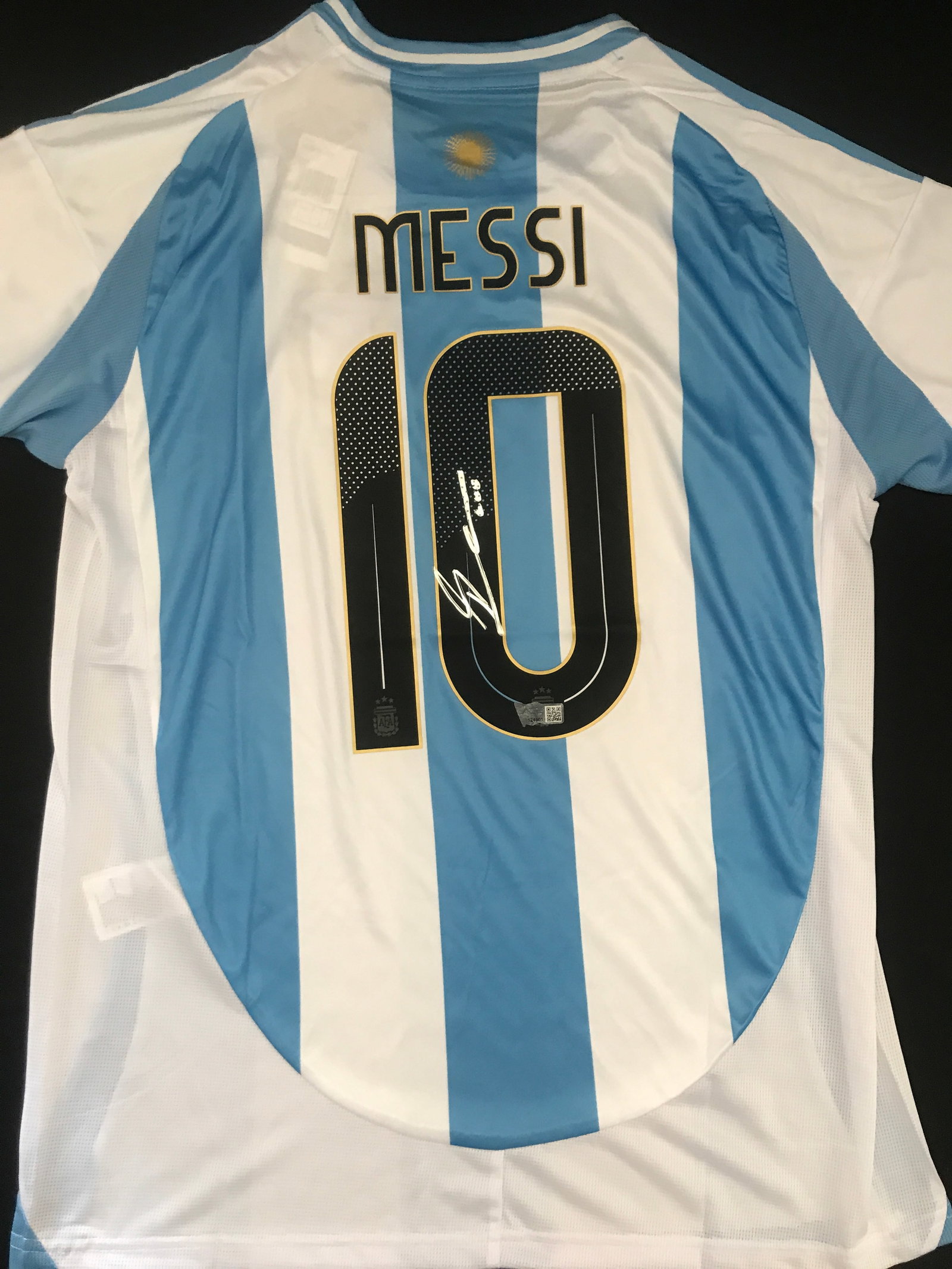 LIONEL MESSI SIGNED ARGENTINA SOCCER JERSEY ACE COA: Prices are in Canadian dollars
