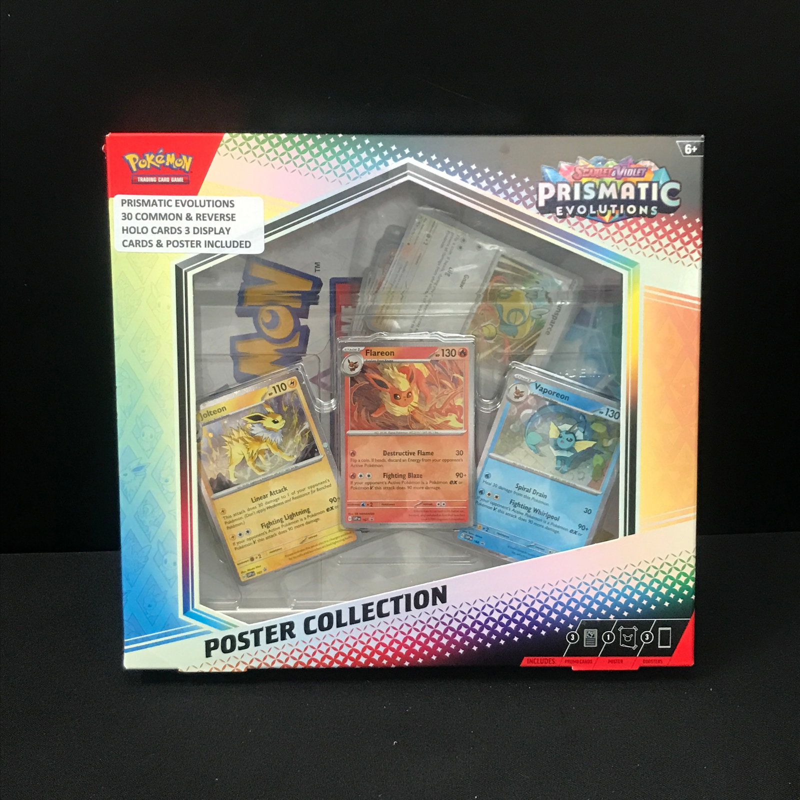 POKEMON PRISMATIC EVOLUTIONS 30 COMMON & REVERSE HOLOS, 3 DISPLAY CARDS & POSTER (1 of 2)