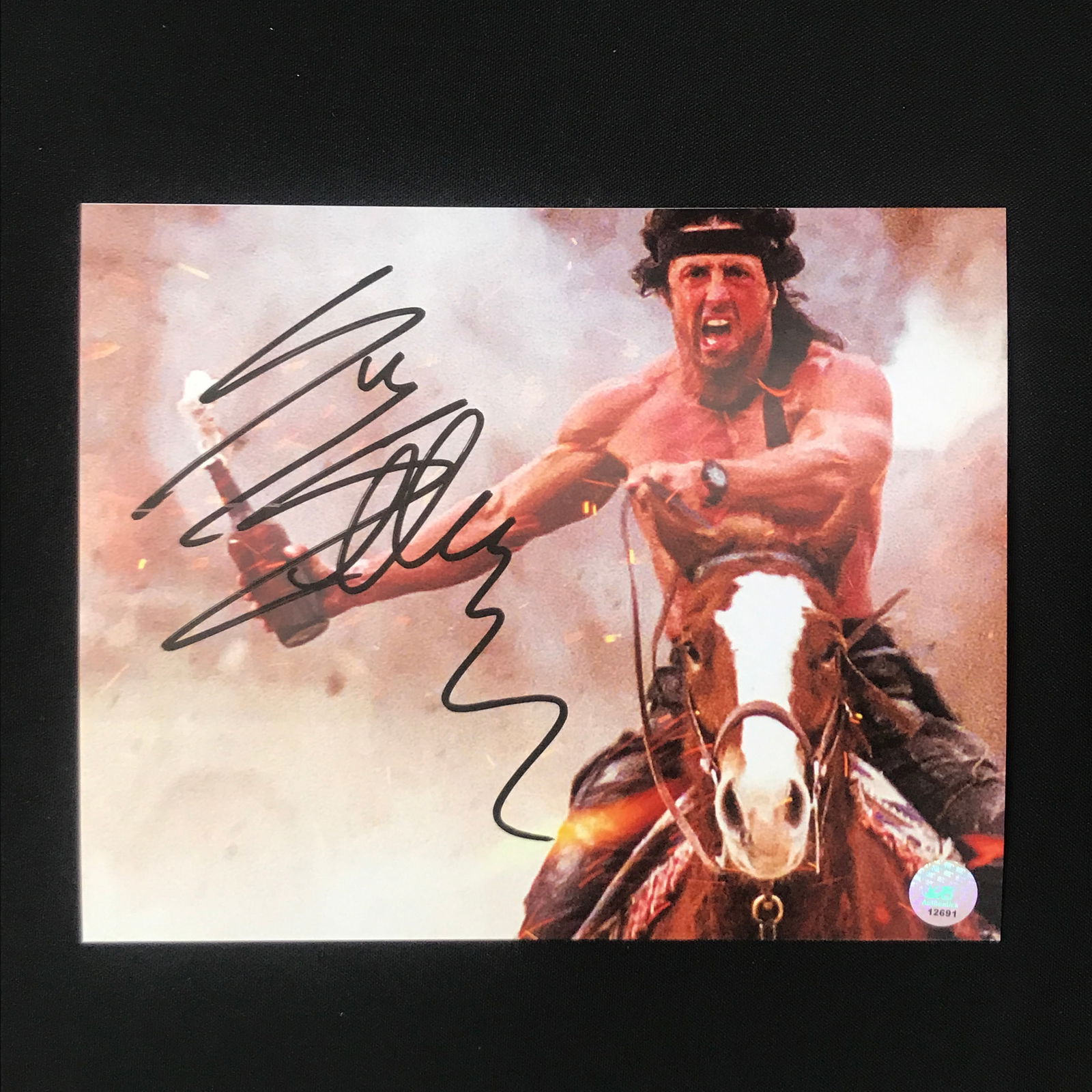 SYLVESTER STALLONE SIGNED RAMBO 8X10 - KB COA (1 of 1)