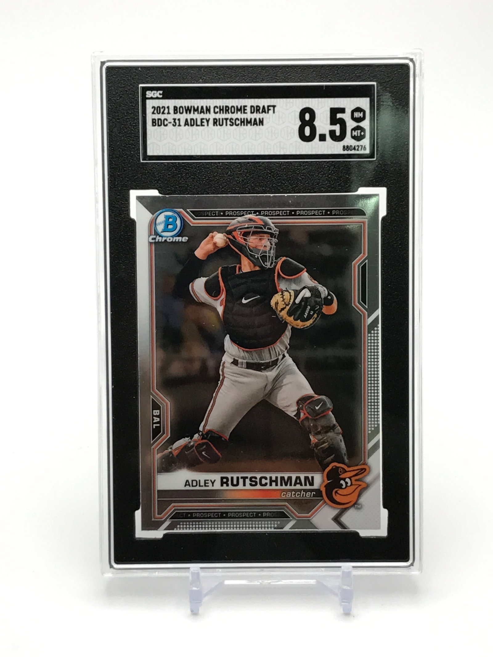 2021 BOWMAN CHROME DRAFT NO.BDC-31 ADLEY RUTSCHMAN SGC GRADED 8.5: Prices are in Canadian dollars
