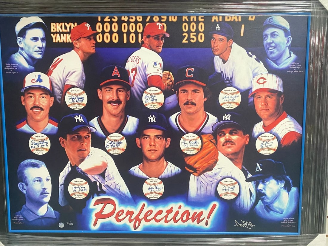 PERFECTION! LTD. EDITION MULTI SIGNED PERFECT GAME PITCHERS 20 X 40 CANVAS (1 of 1)