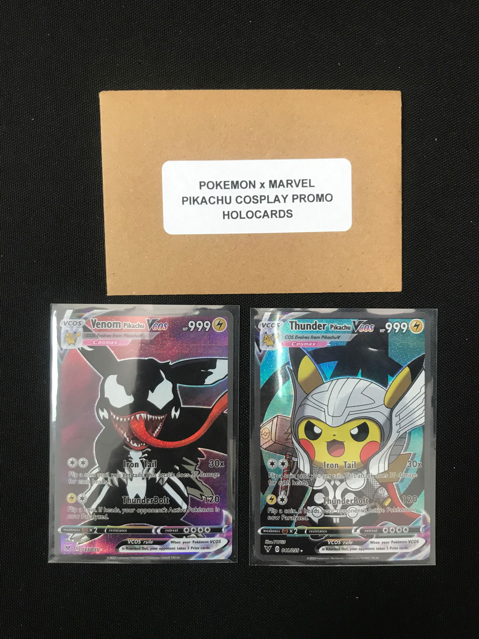 LOT OF 2 POKEMON AND MARVEL COSPLAY PROMO TRADING CARDS (1 of 1)