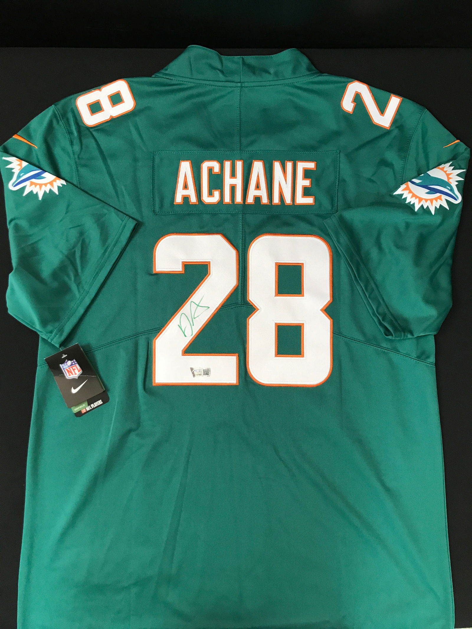 DEVON ACHANE SIGNED MIAMI DOLPHINS JERSEY ACE COA (1 of 3)