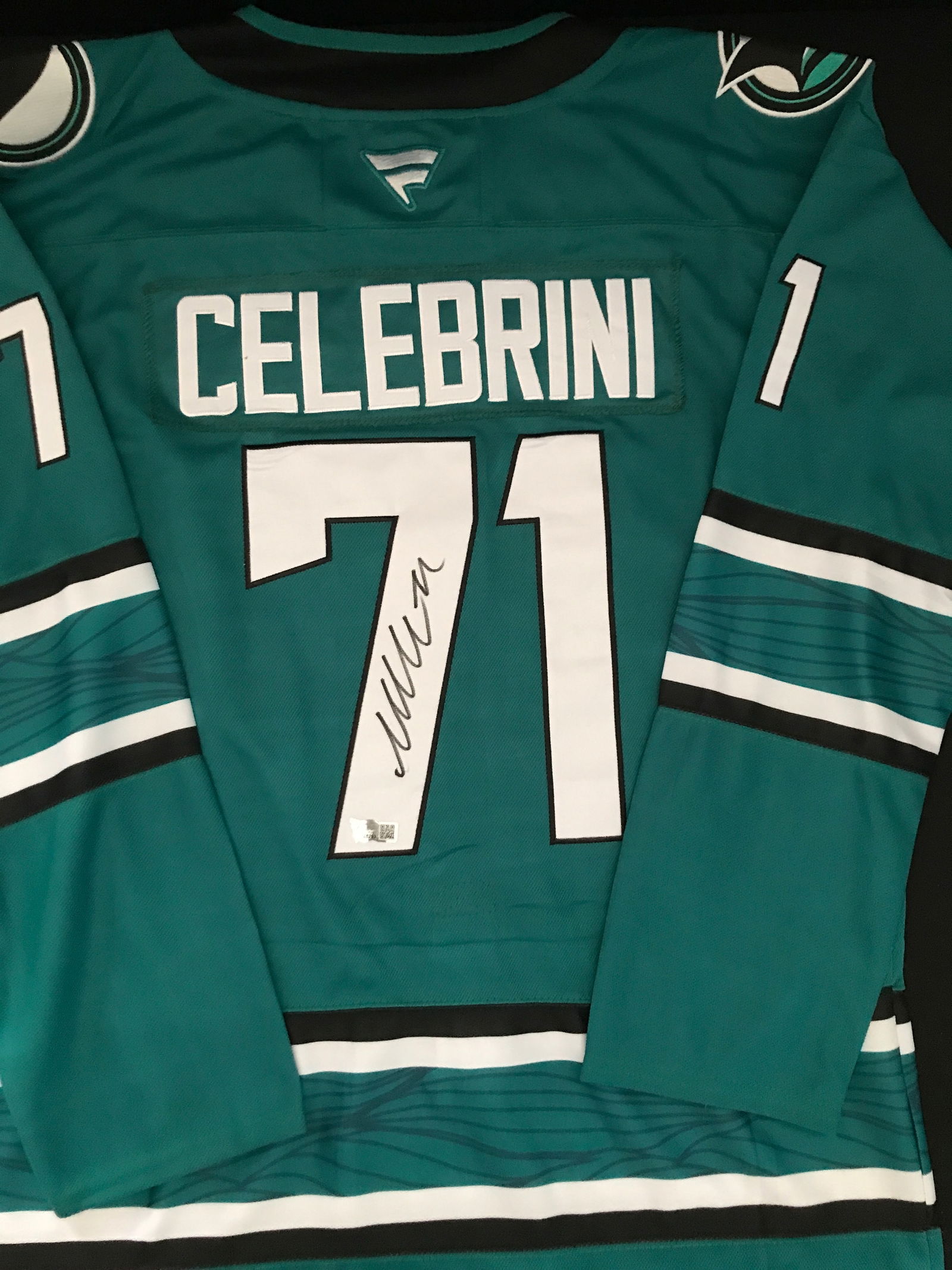 MACKLIN CELEBRINI SIGNED SAN JOSE SHARKS JERSEY - ACE COA (1 of 3)