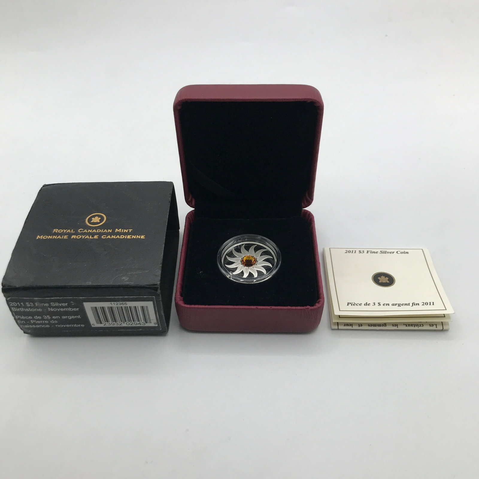 2011 .9999 SILVER ROYAL CANADIAN MINT COIN WITH SWAROVSKI ELEMENT CRYSTAL: Prices are in Canadian dollars