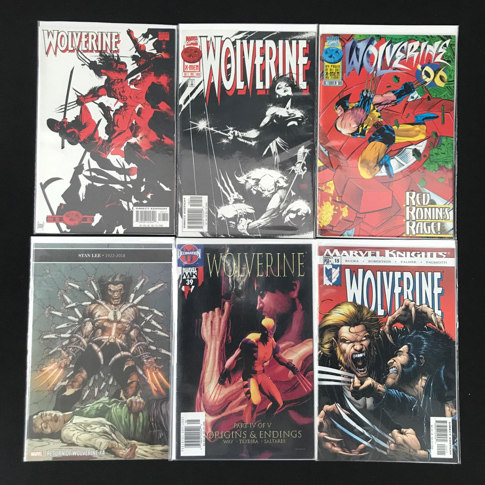 LOT OF 6 WOLVERINE COMICS (MARVEL COMICS) (1 of 1)