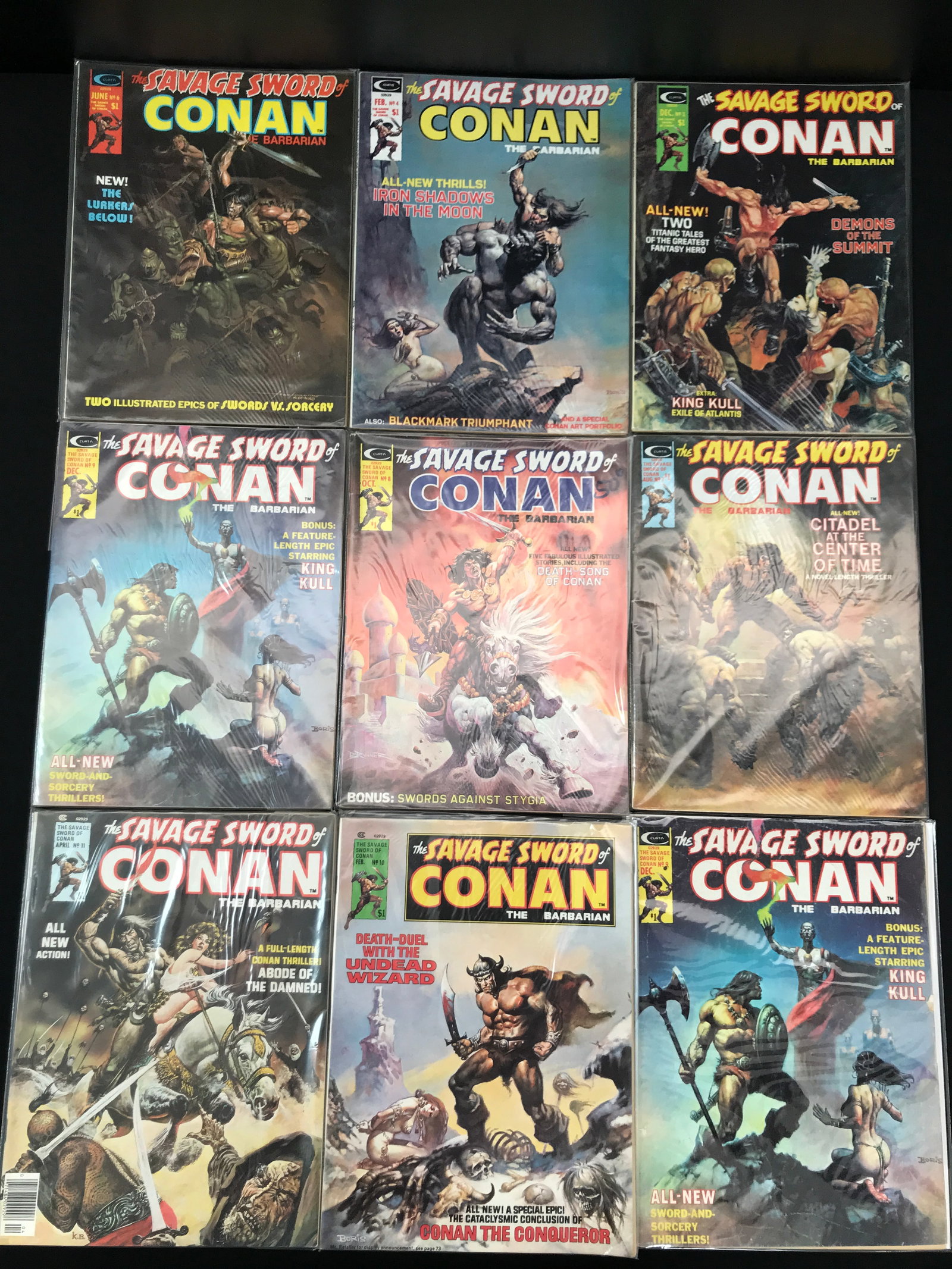 LOT OF 9 CONAN COMICS (CURTIS COMICS): Prices are in Canadian Dollars