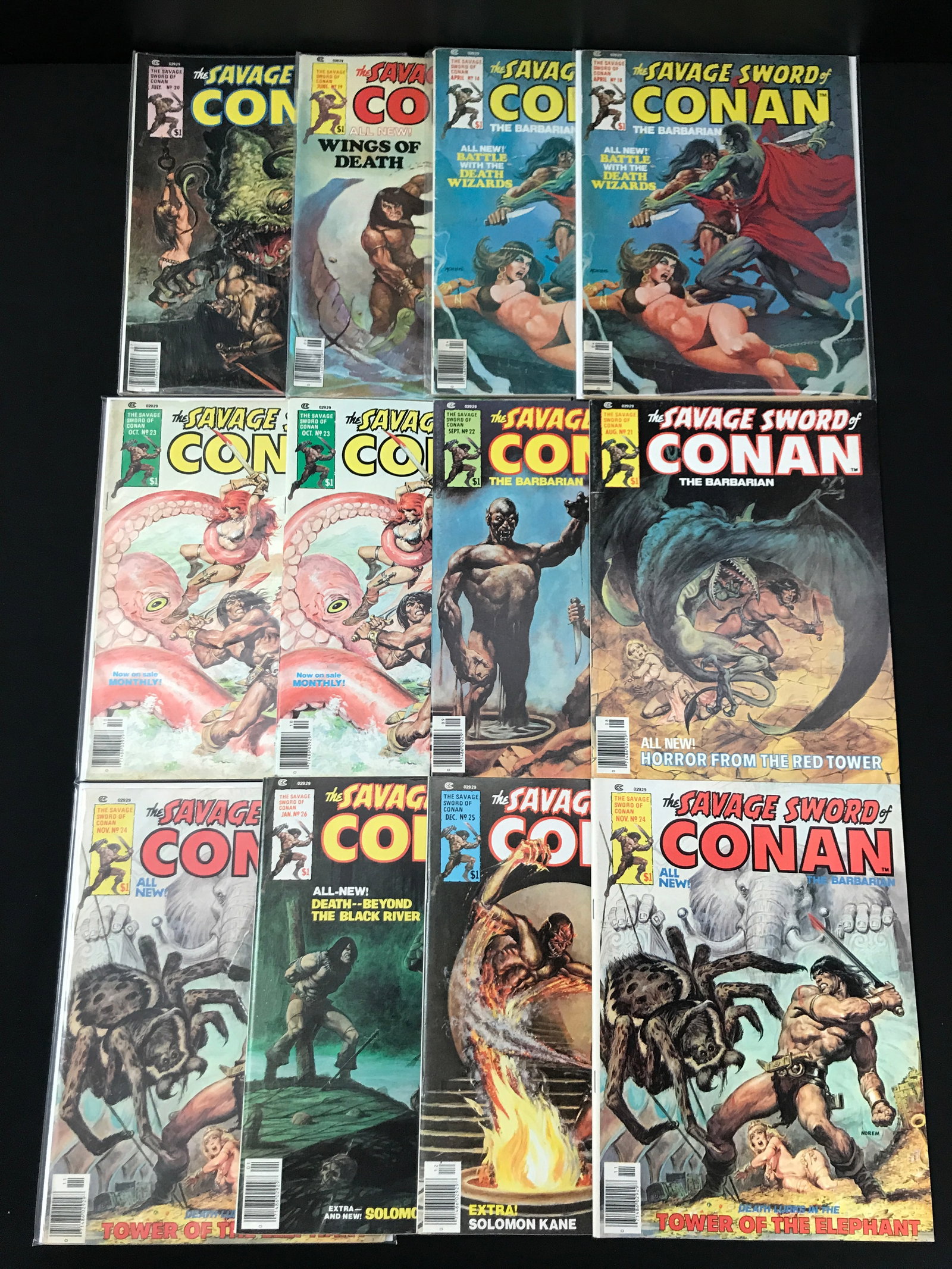 LOT OF 12 CONAN COMICS (CURTIS COMICS): Prices are in Canadian Dollars