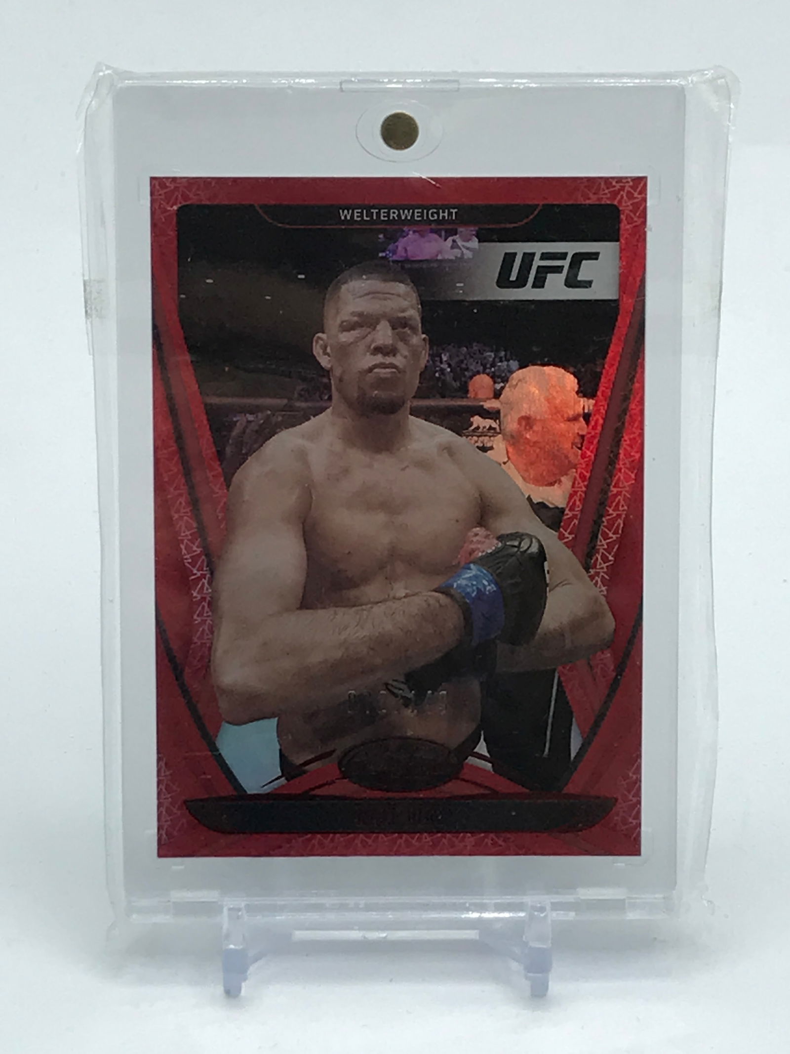 2010 PANINI PRZM NATE DIAZ UFC RED REFRACTOR TRADING CARD (1 of 2)