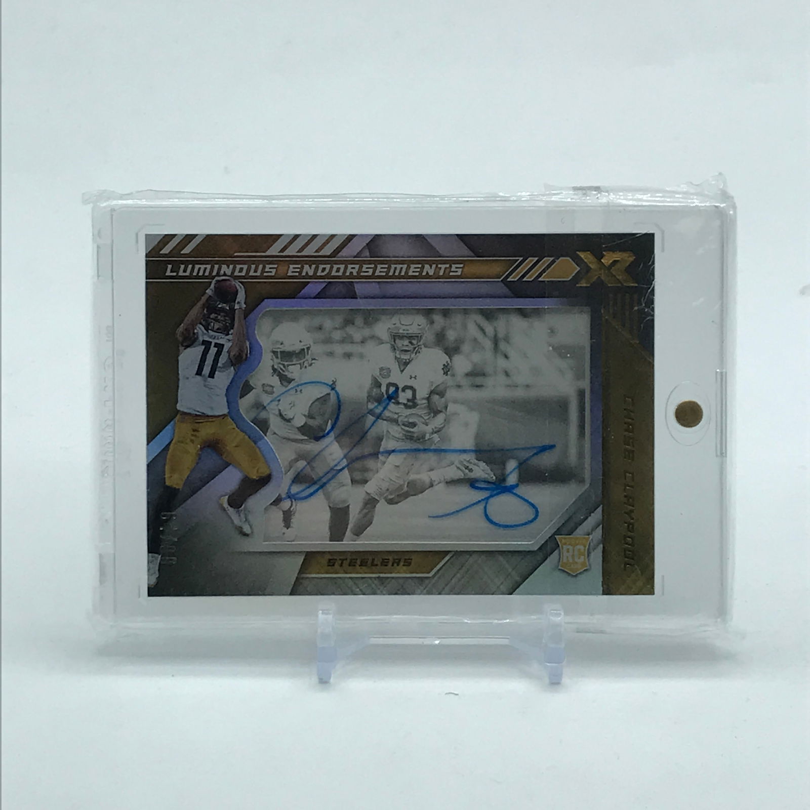 2020 PANINI XR LUMINOUS ENDORSEMENTS CHASE CLAYPOOL SIGNED TRADING CARD 90/99 (1 of 2)
