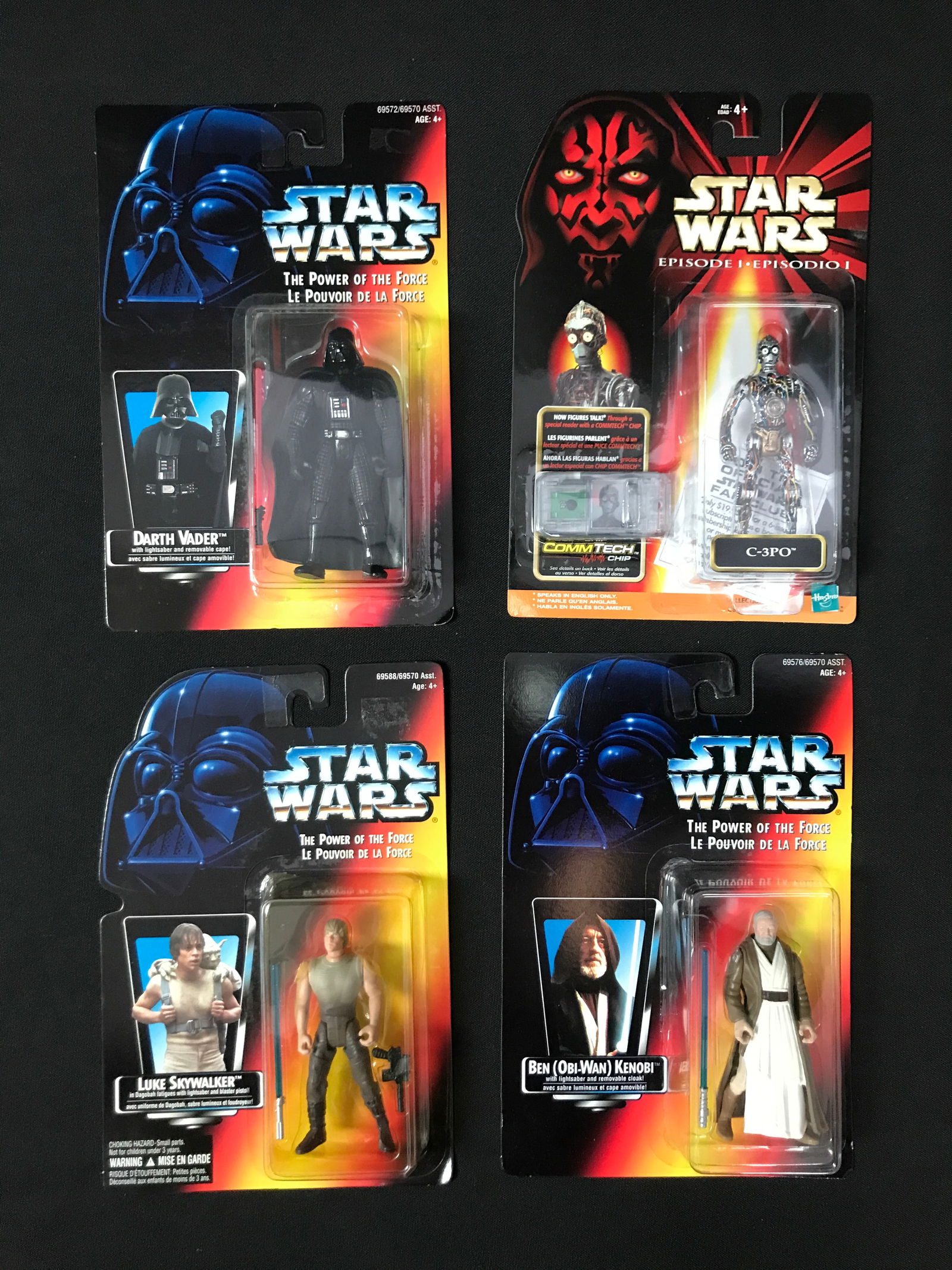 LOT OF 4 VINTAGE KENNER  STAR WARS ACTION FIGURES - IN BOXES (1 of 1)