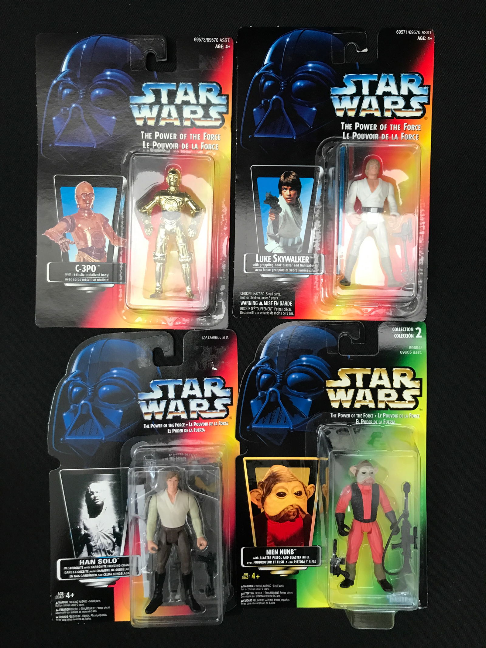 LOT OF 4 VINTAGE KENNER  STAR WARS ACTION FIGURES - IN BOXES (1 of 1)