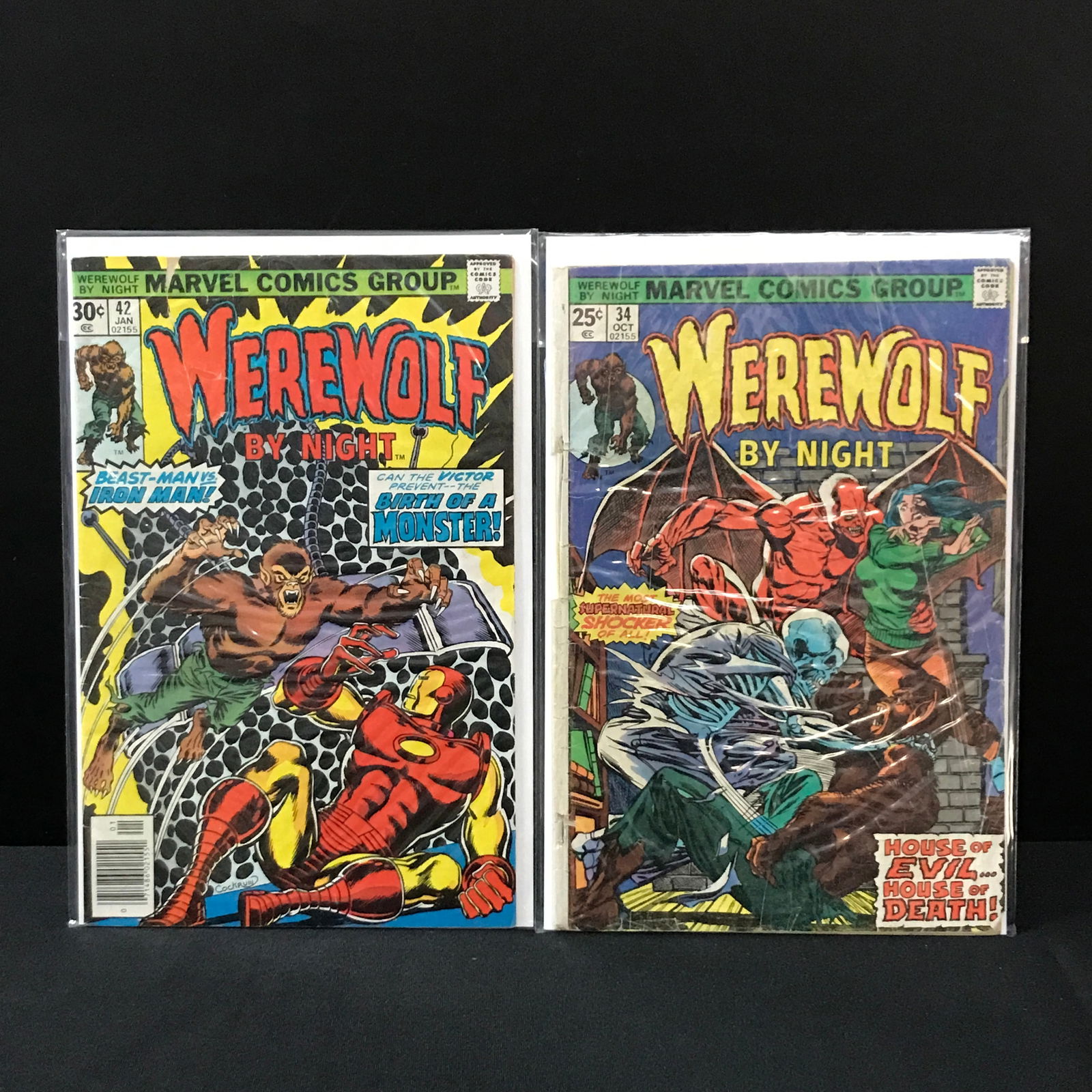 LOT OF 2 WEREWOLF BY NIGHT COMICS #34 & #42 - MARVEL COMICS (1 of 1)
