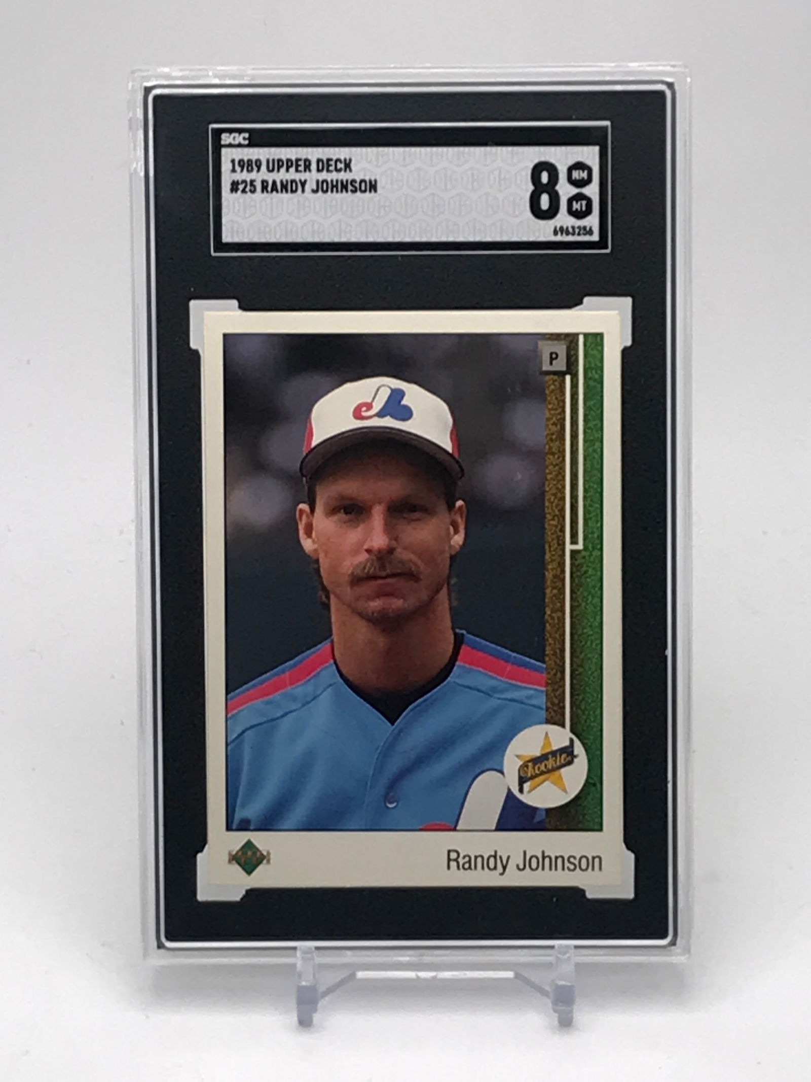 1989 UPPER DECK RANDY JOHNSON ROOKIE CARD (SGC 8) (1 of 2)