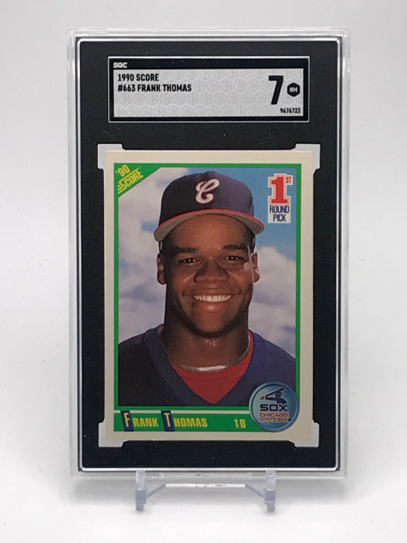 1990 SCORE FRANK THOMAS ROOKIE CARD (SGC 7) (1 of 2)