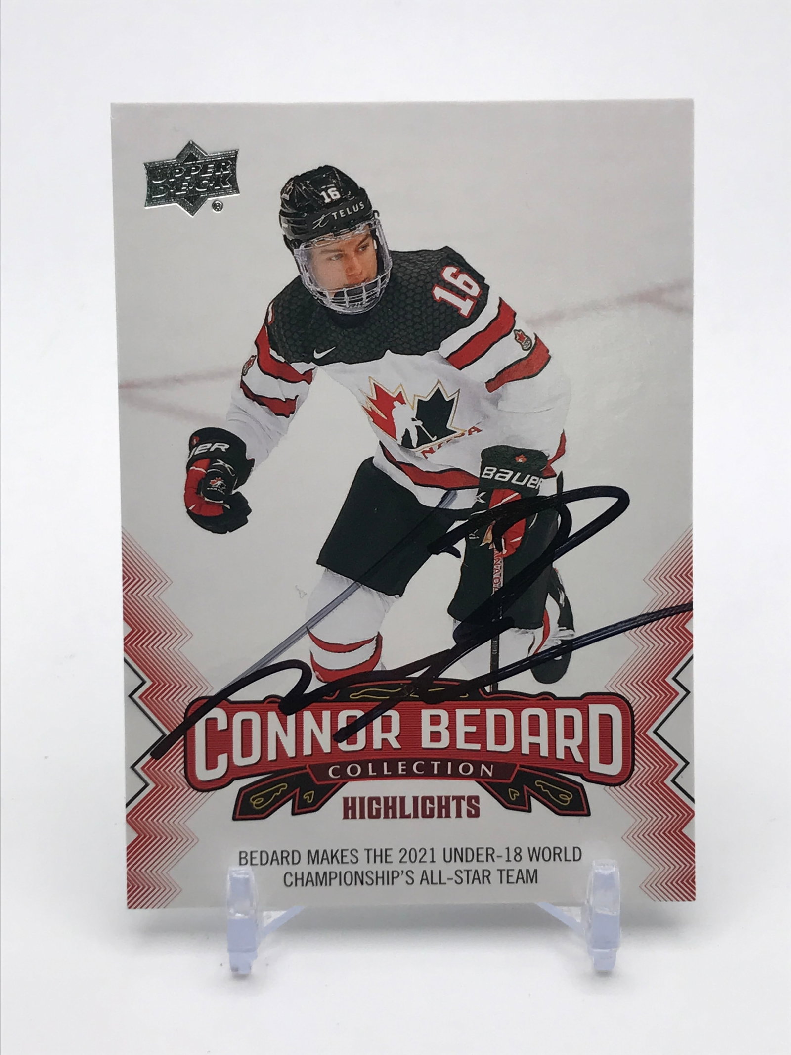 CONNOR BEDARD SIGNED ROOKIE TRADING CARD: Prices are in Canadian dollars